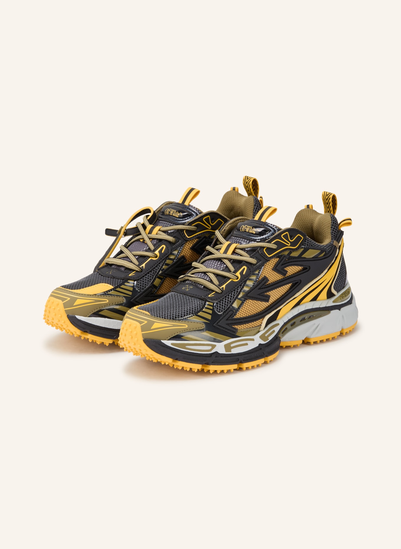 Off-White Sneaker BE RIGHT BACK: SCHWARZ / DUNKELGELB / OLIV