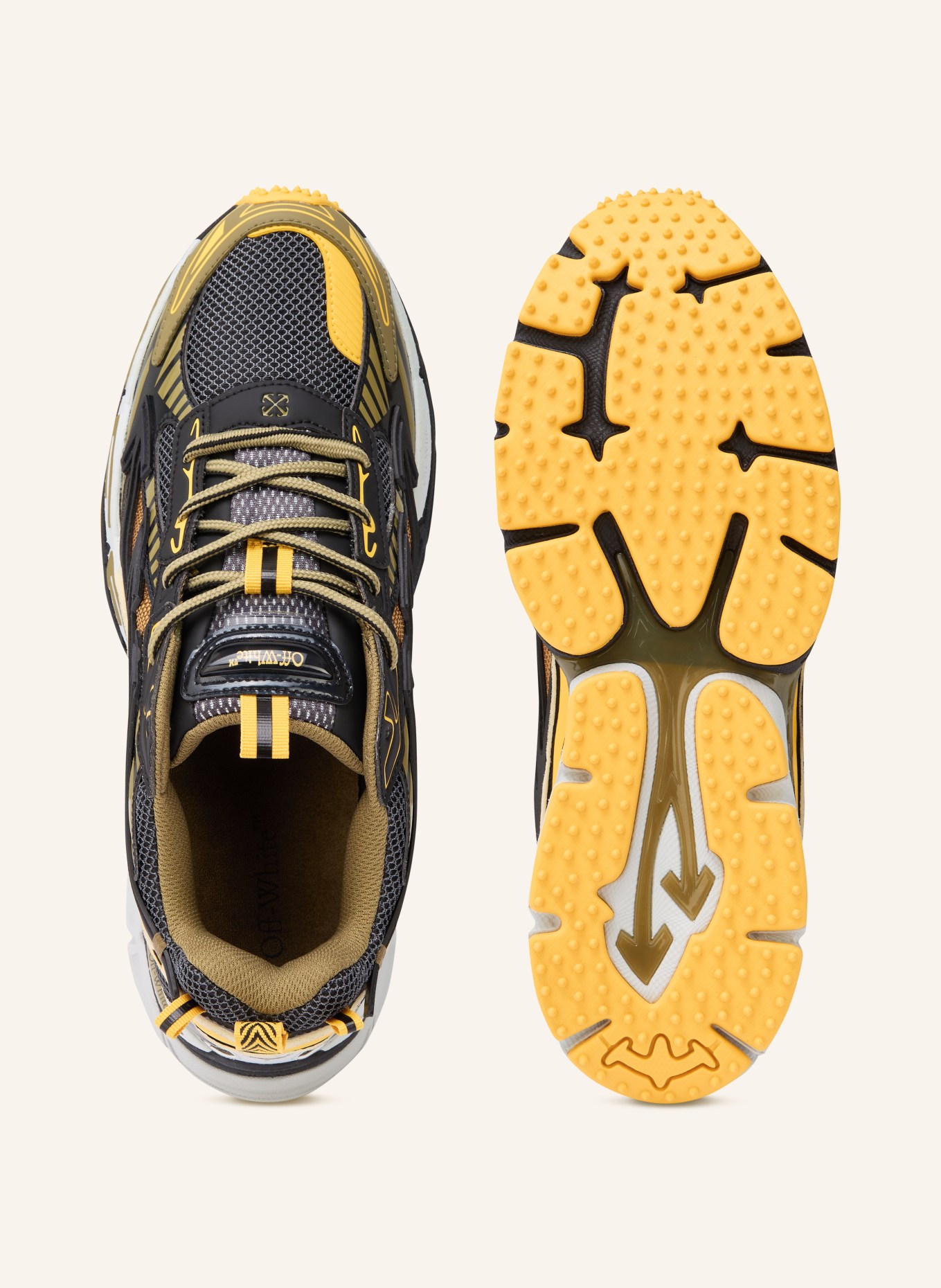 Off-White Sneaker BE RIGHT BACK: SCHWARZ / DUNKELGELB / OLIV