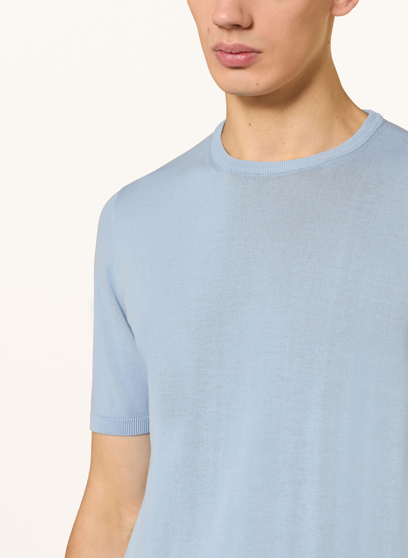 roberto collina knit shirt: LIGHT BLUE