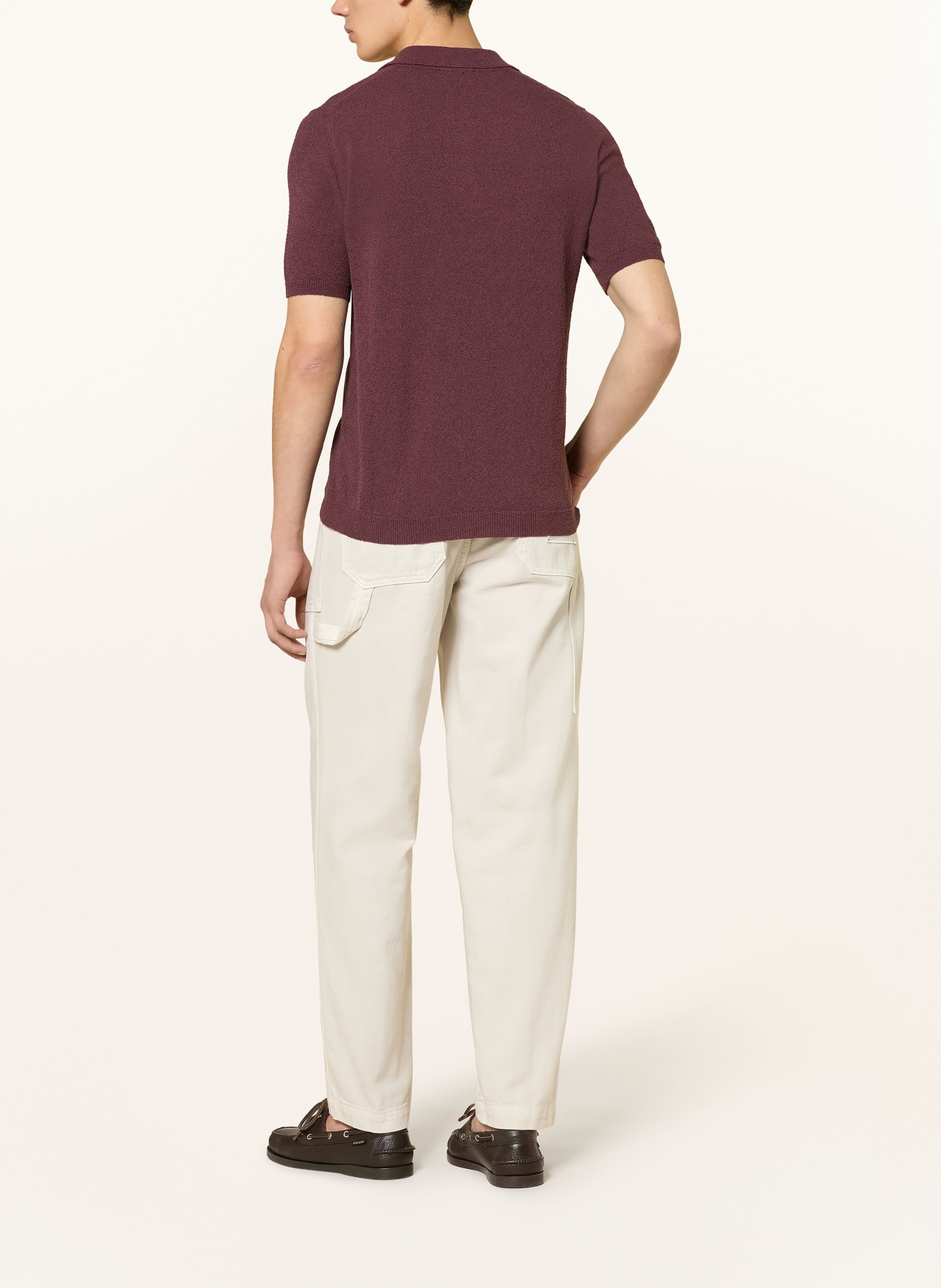 roberto collina Strick-Poloshirt: DUNKELROT