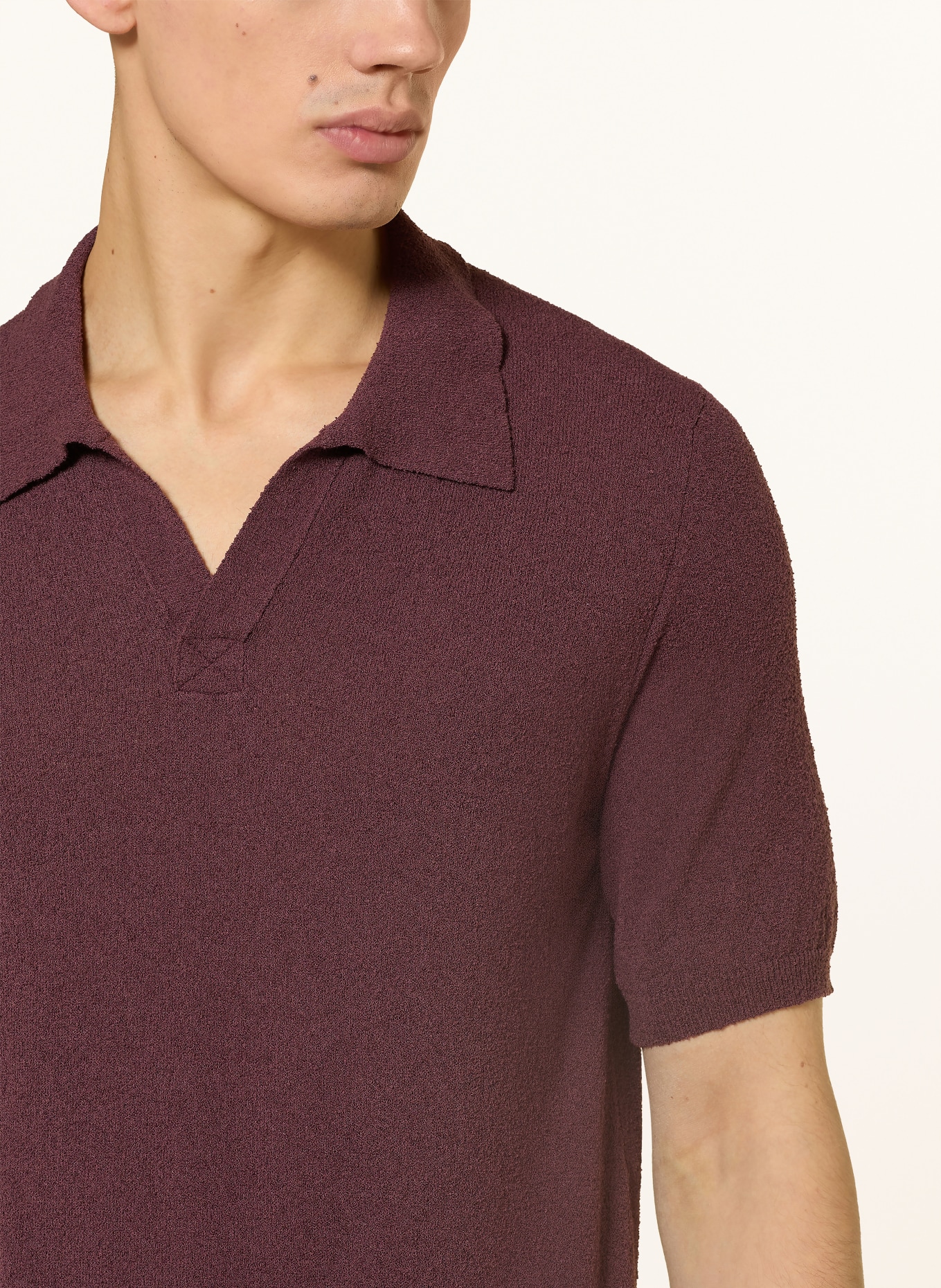 roberto collina Strick-Poloshirt: DUNKELROT