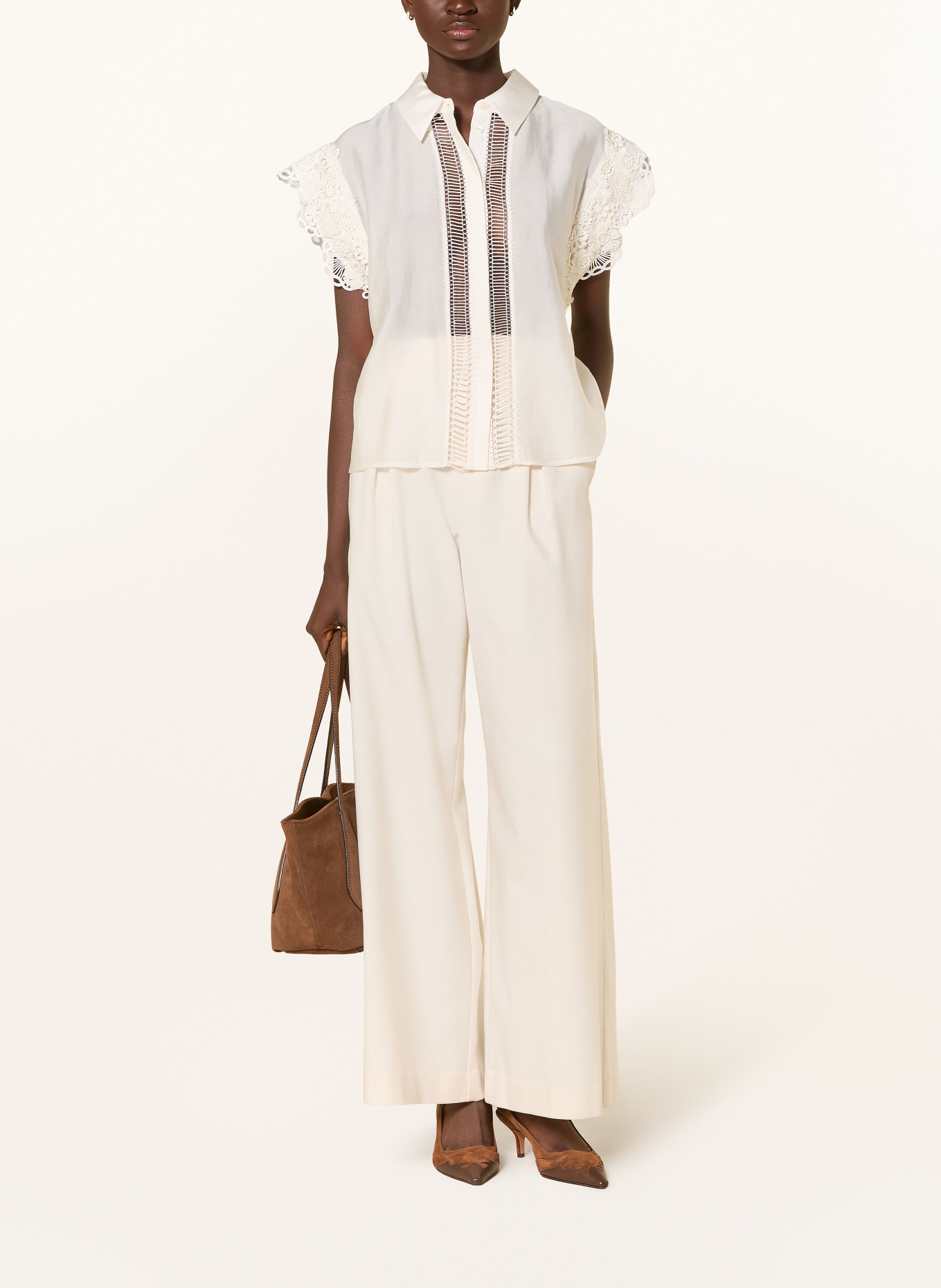 CPH MUSE Blusentop CMMOLLY mit Spitze: CREME