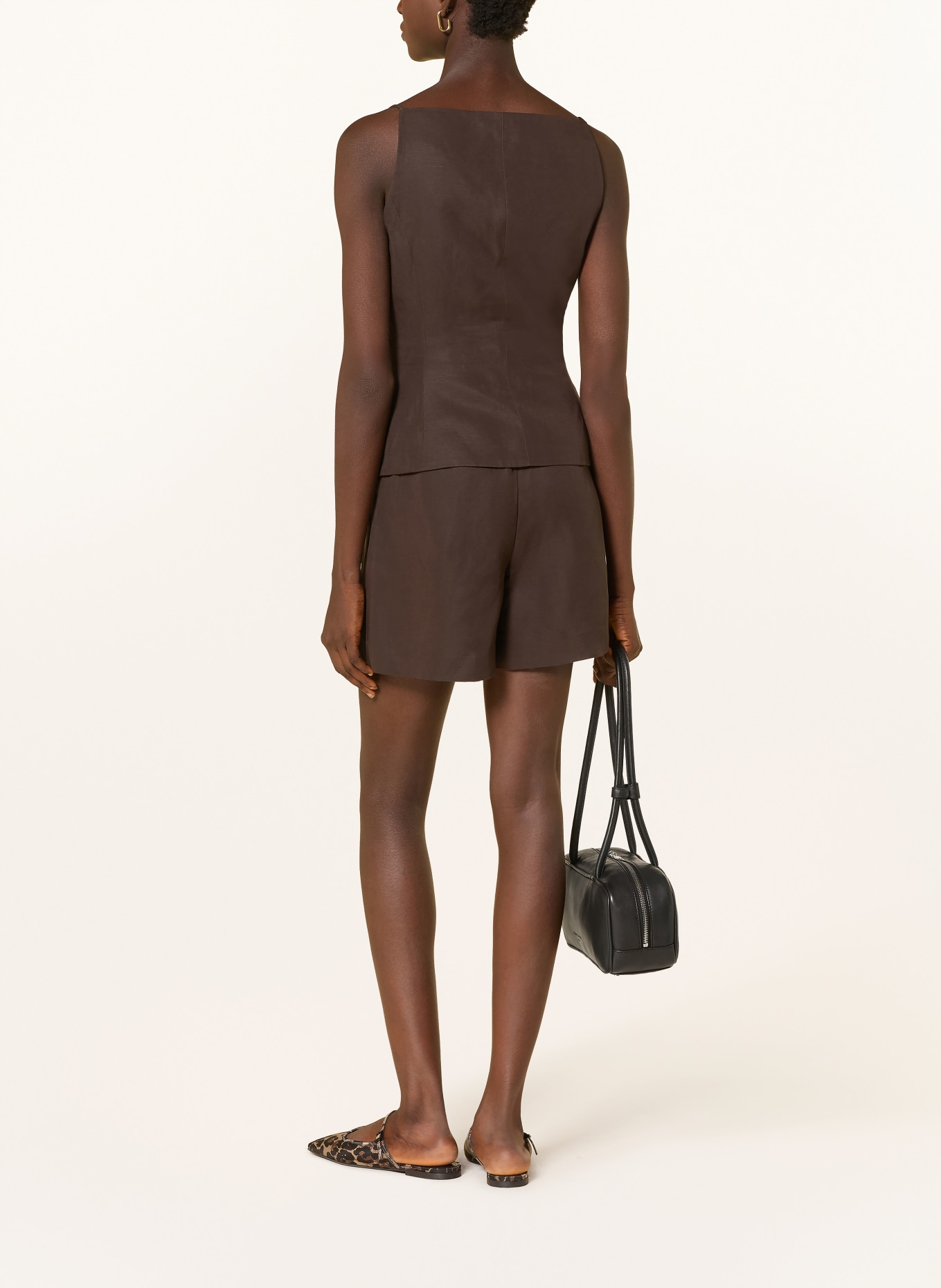 CPH MUSE Blazer vest CMCOLLEEN met linnen: MARRON FONCÉ