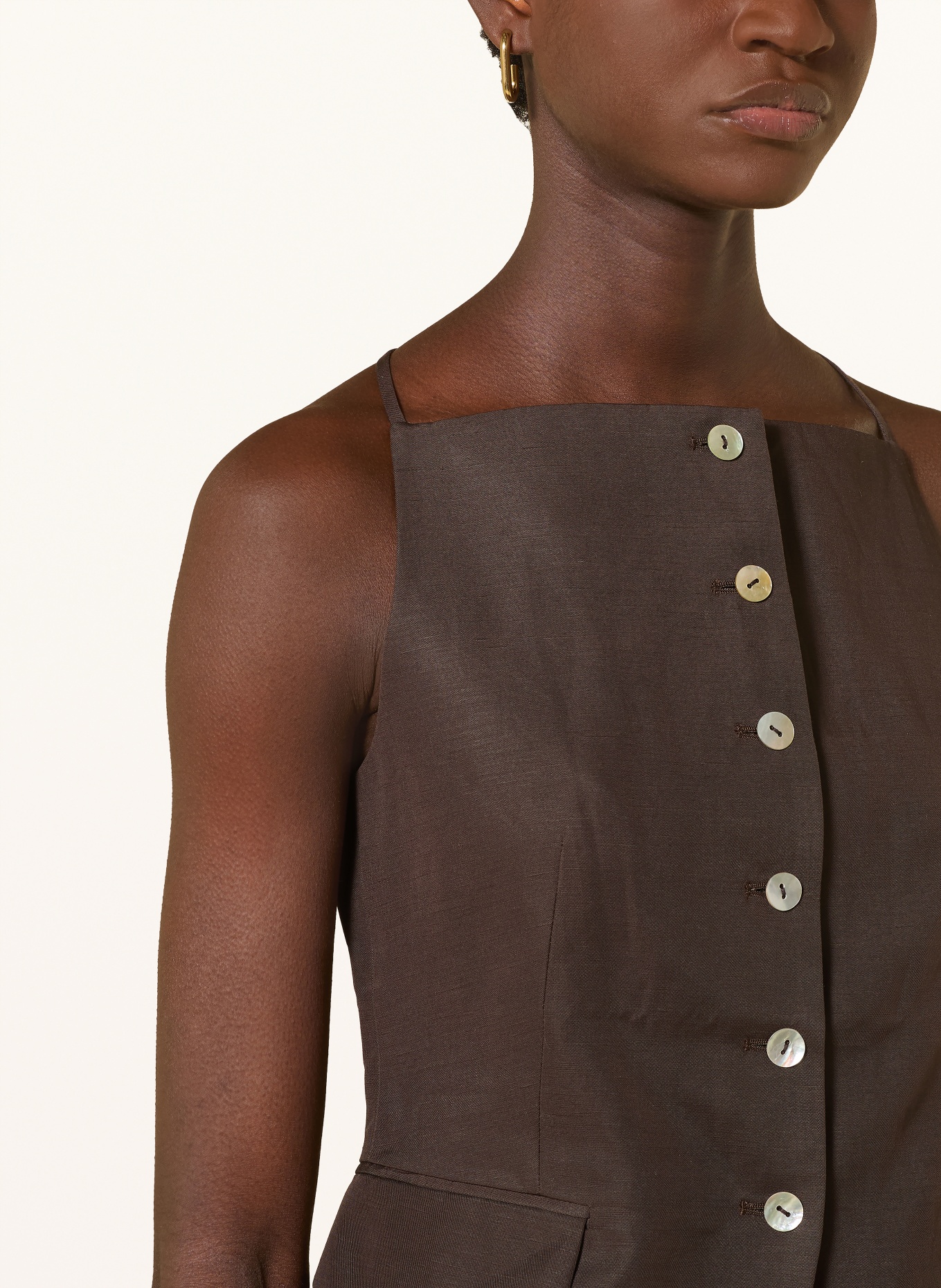 CPH MUSE Blazer vest CMCOLLEEN met linnen: MARRON FONCÉ