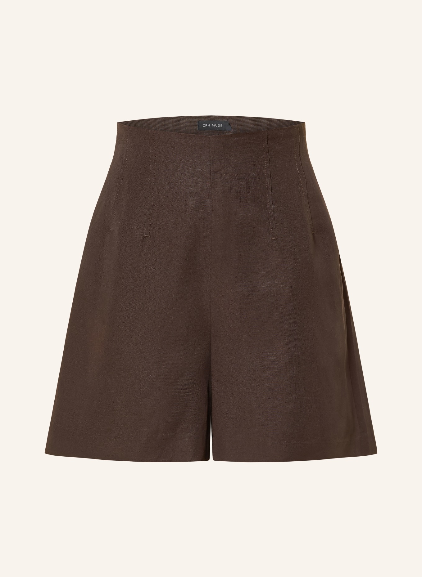CPH MUSE Shorts CMCOLLEEN met linnen: MARRON FONCÉ