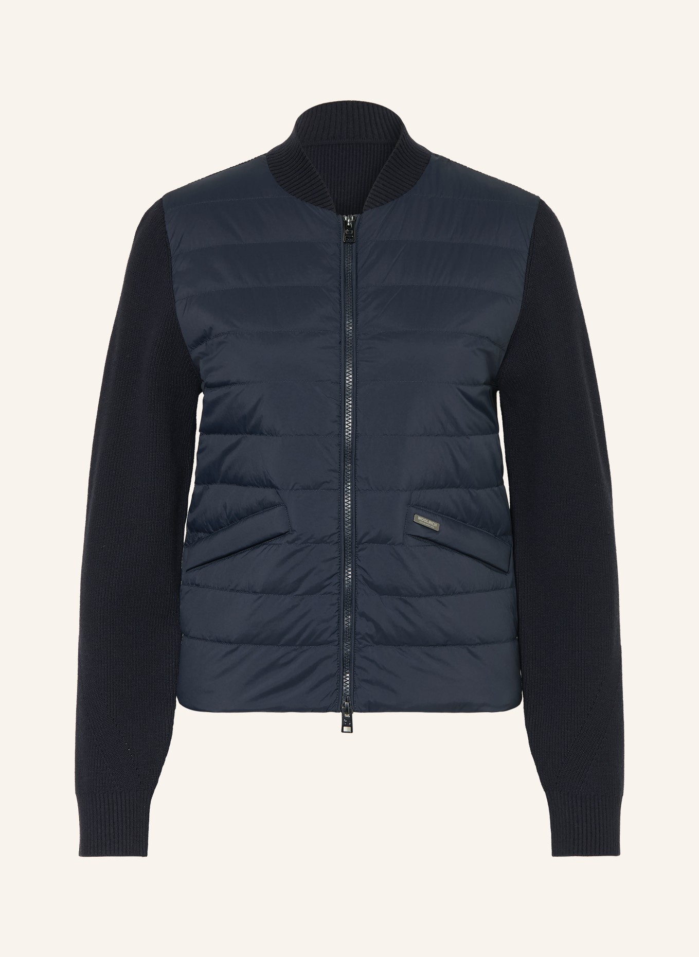 WOOLRICH Donsjack in verschillende materialen: DONKERBLAUW