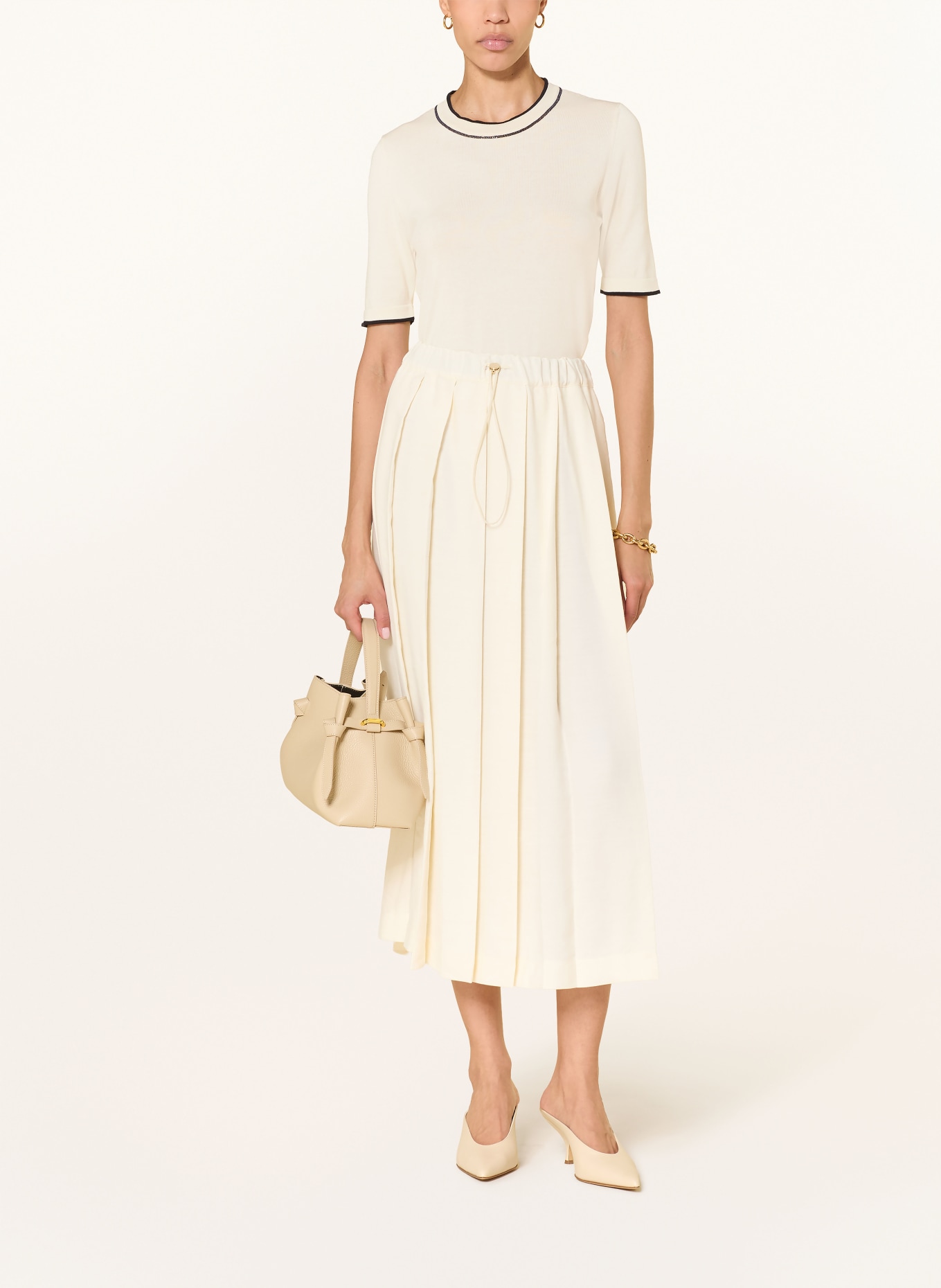 FABIANA FILIPPI knit shirt: CREAM / BLACK