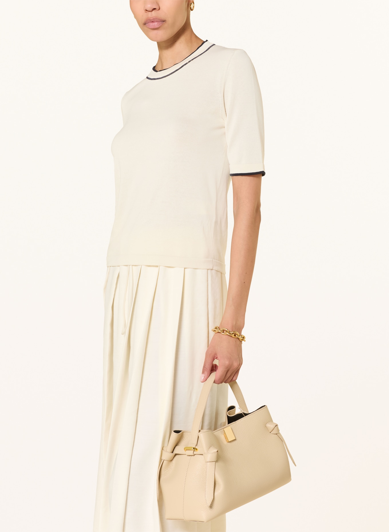 FABIANA FILIPPI knit shirt: CREAM / BLACK