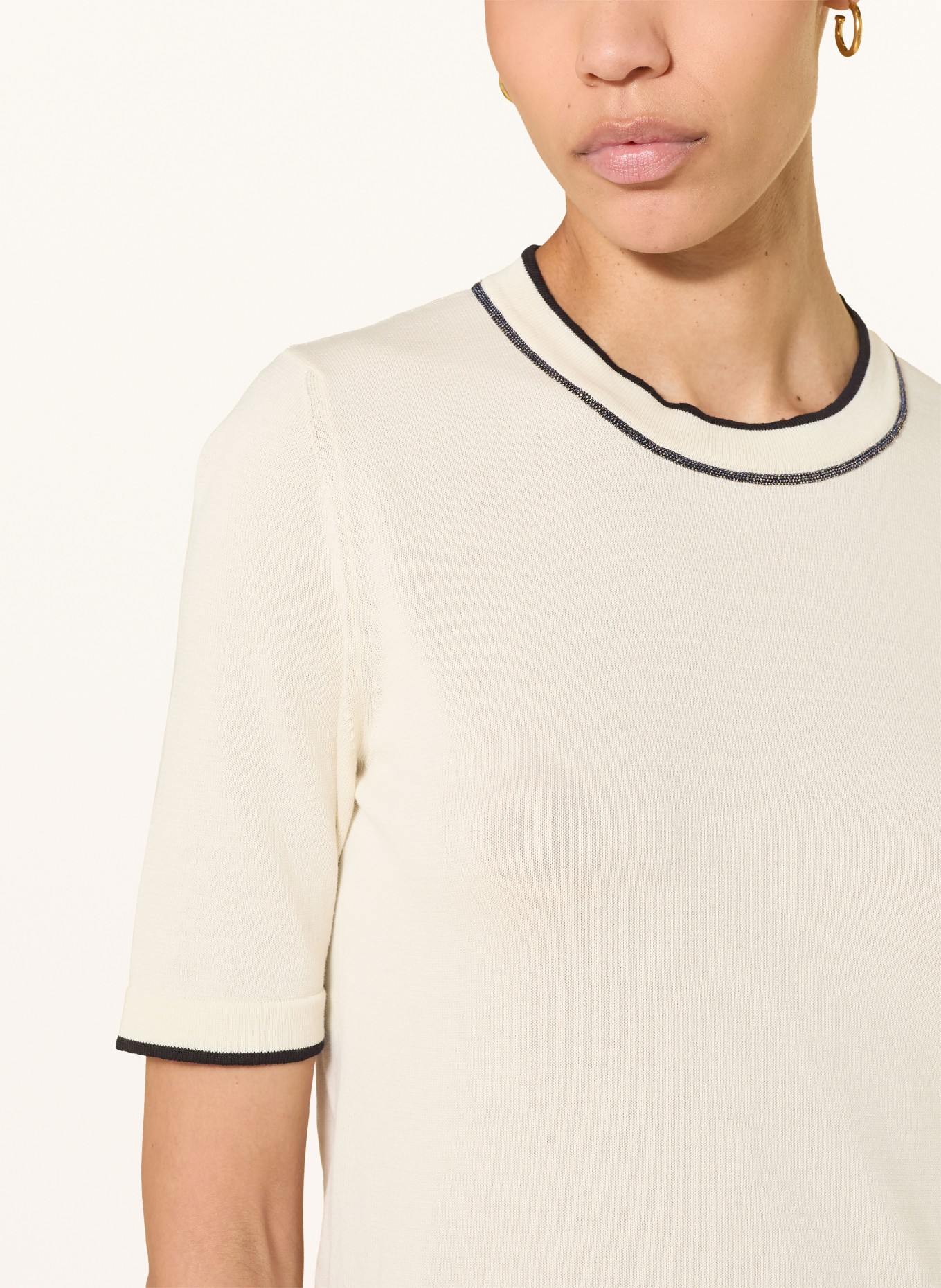 FABIANA FILIPPI knit shirt: CREAM / BLACK