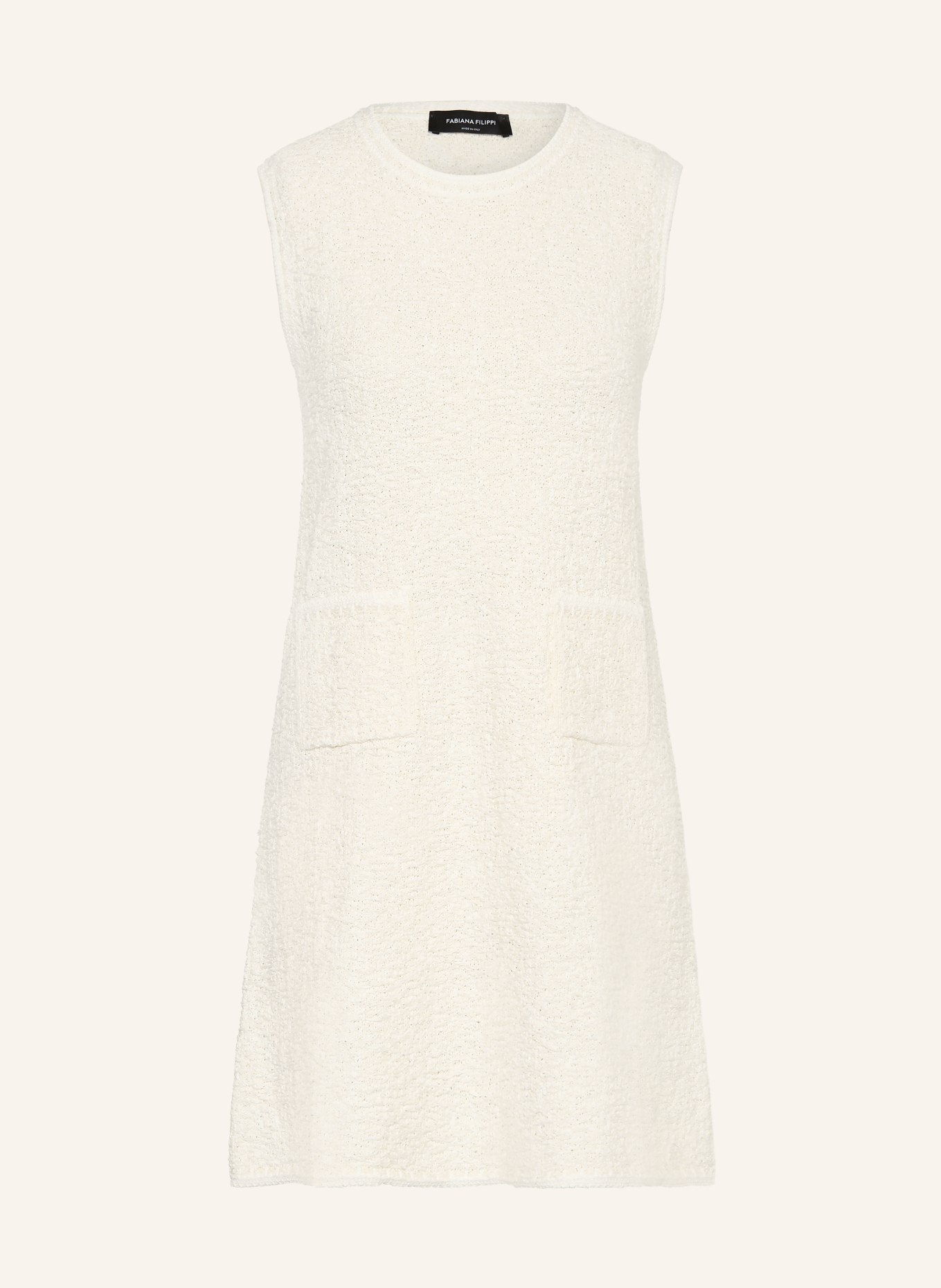 FABIANA FILIPPI Bouclé-Kleid mit Pailletten: CREME