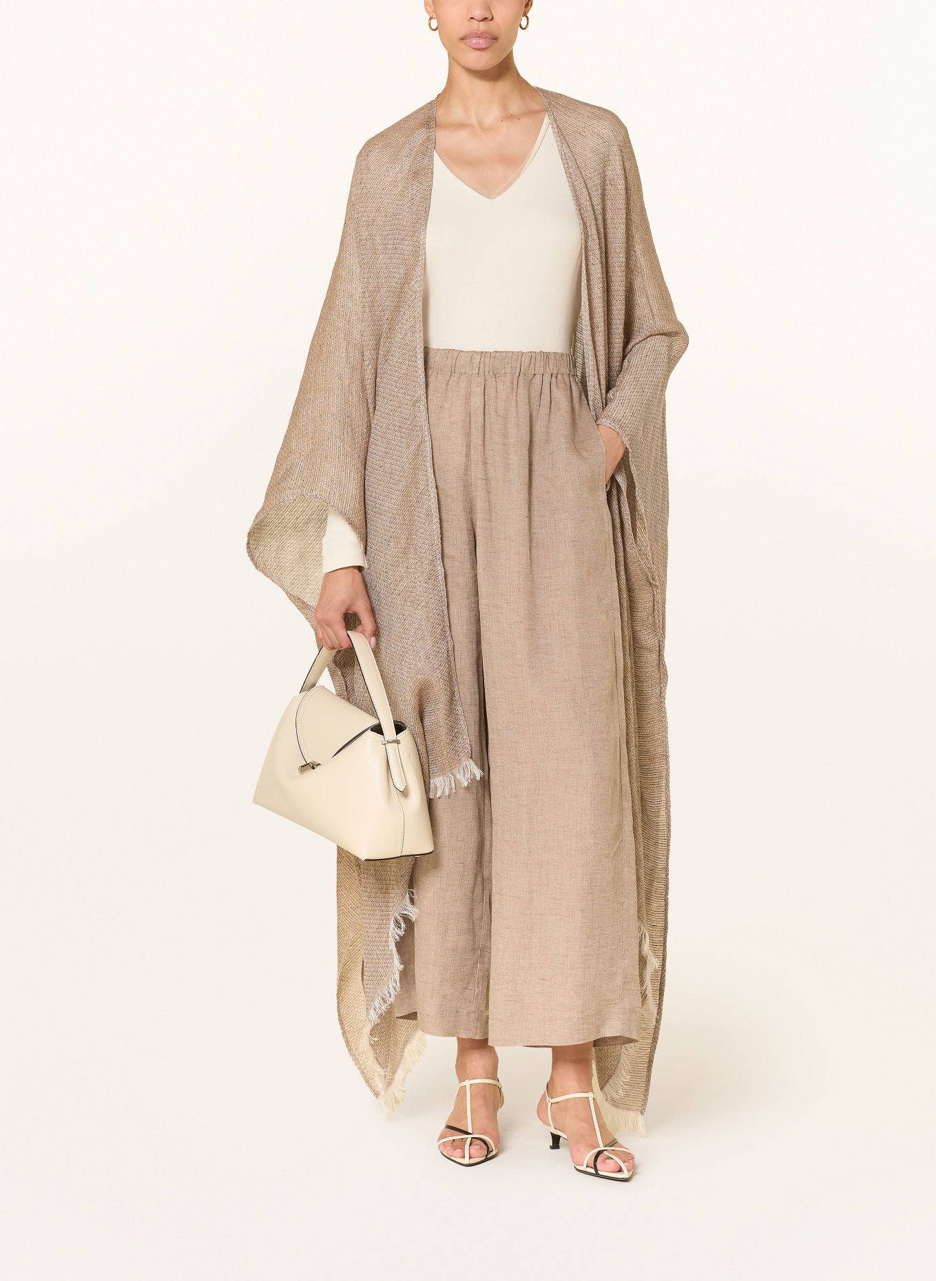 FABIANA FILIPPI linen pants: LIGHT GRAY