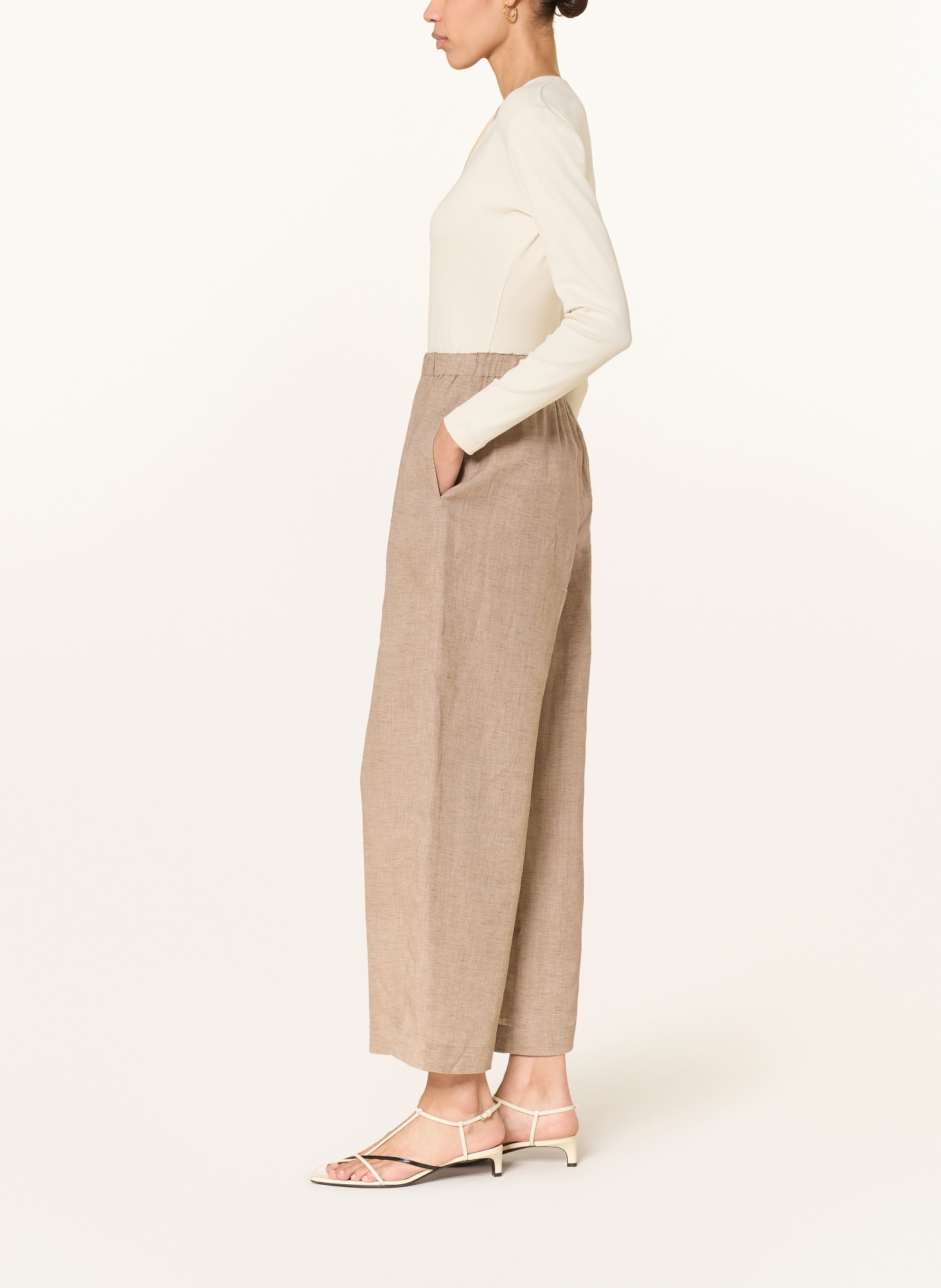 FABIANA FILIPPI linen pants: LIGHT GRAY