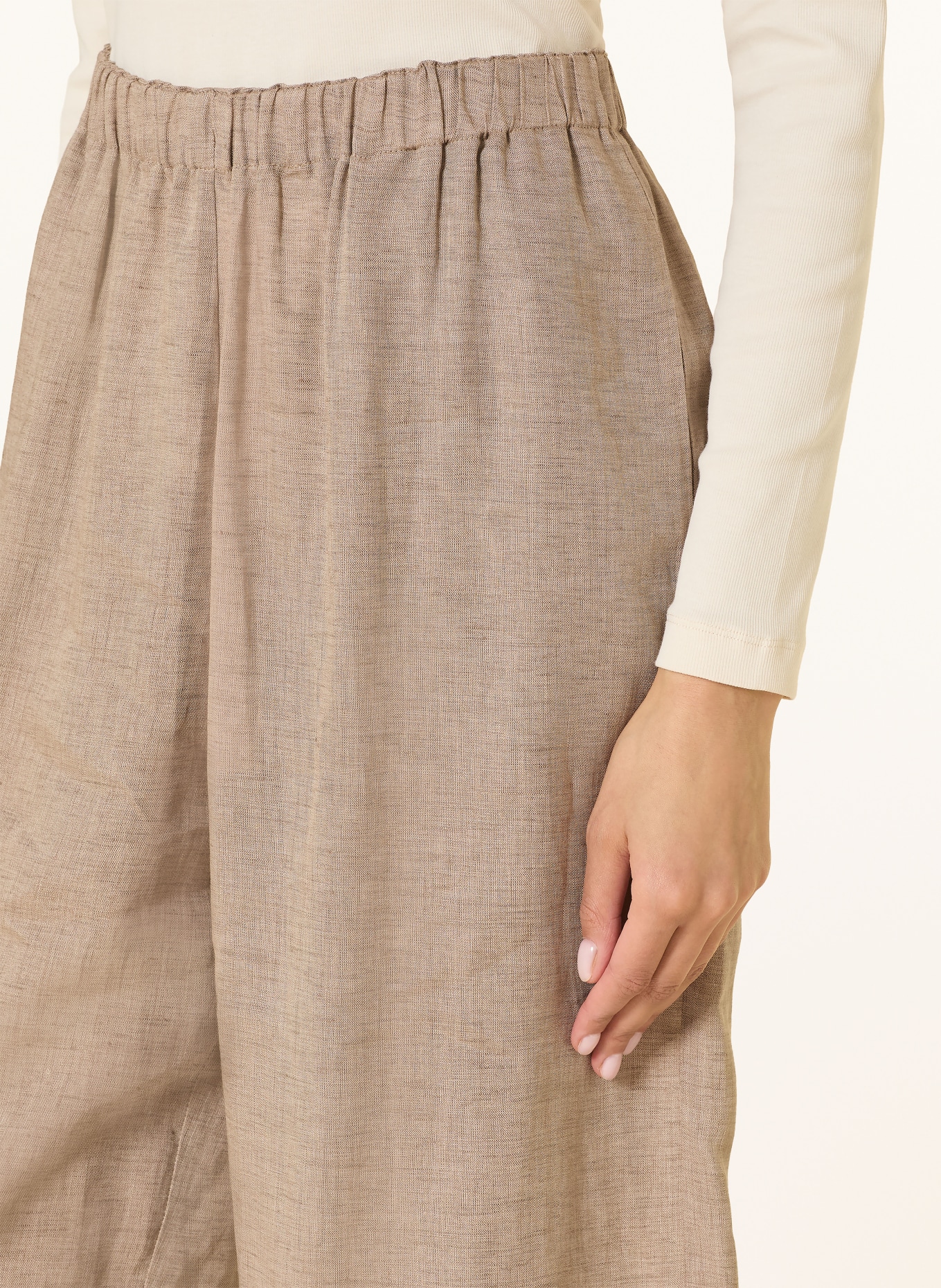 FABIANA FILIPPI linen pants: LIGHT GRAY