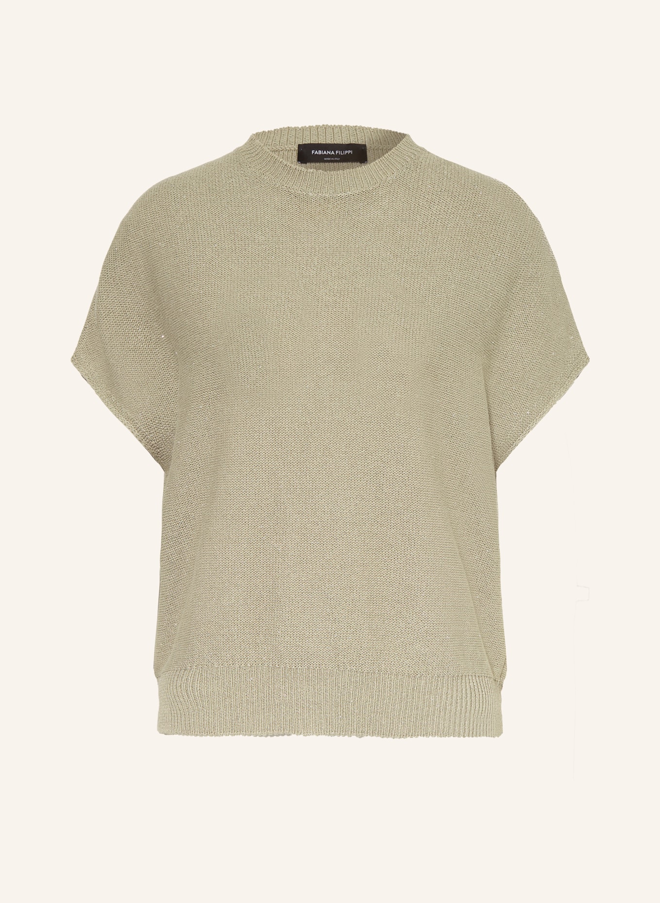 FABIANA FILIPPI Pullunder mit Leinen und Pailletten: KHAKI