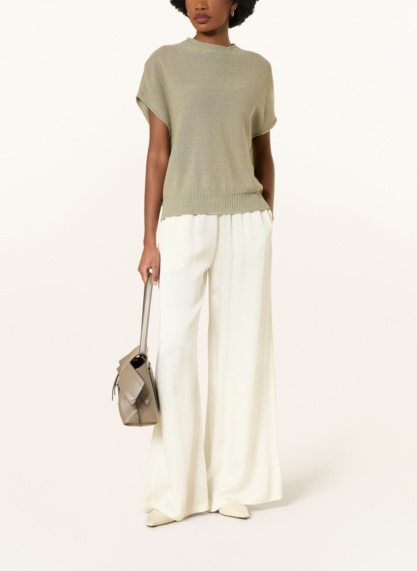 FABIANA FILIPPI Pullunder mit Leinen und Pailletten: KHAKI