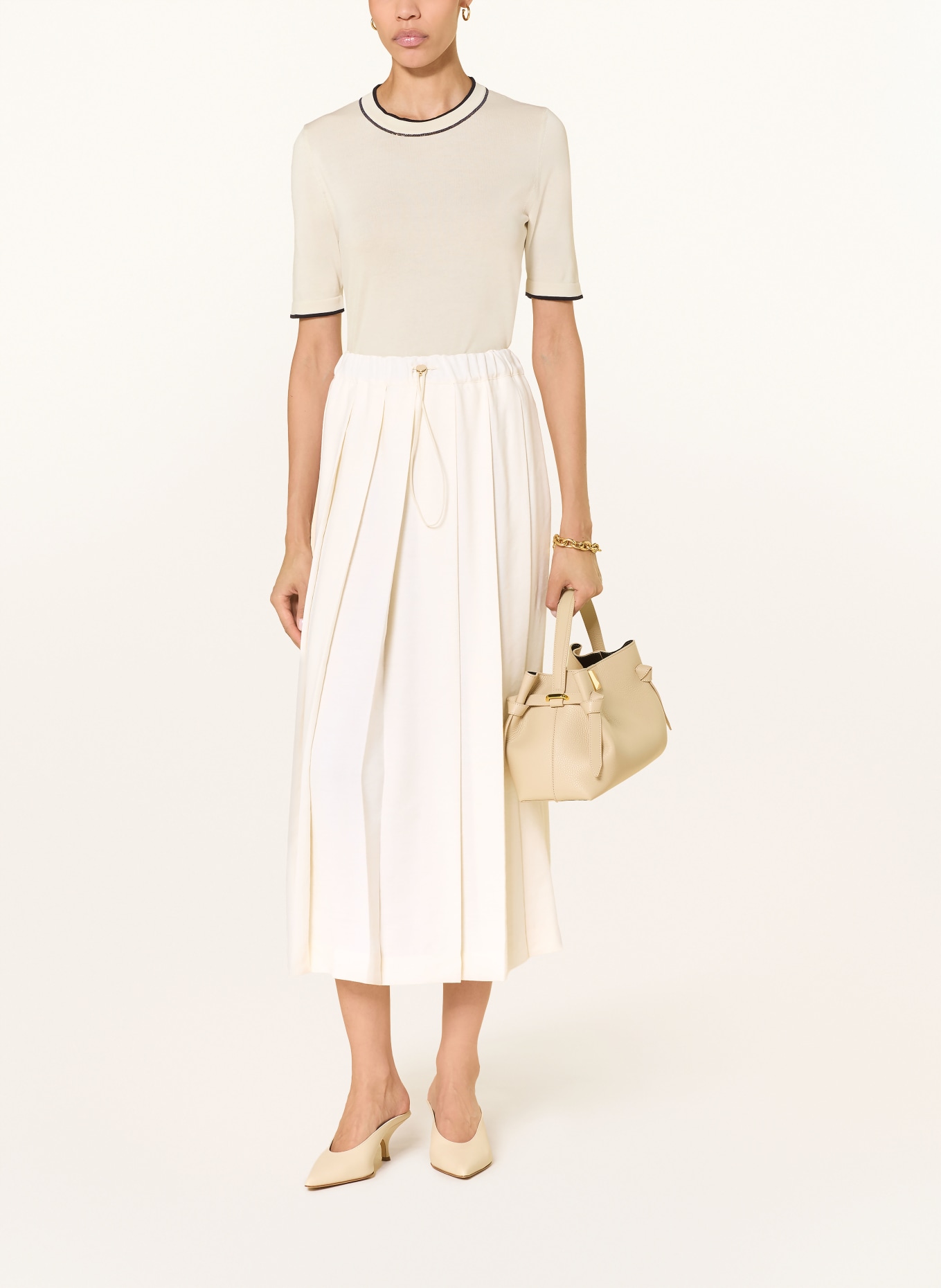 FABIANA FILIPPI Rock mit Leinen: ECRU