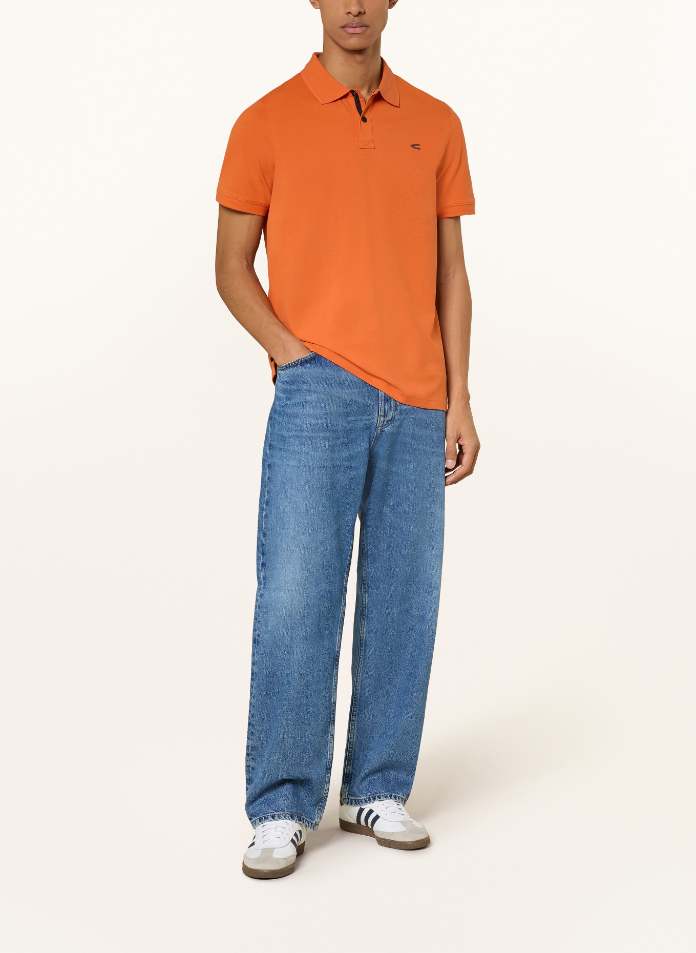 camel active Koszulka polo z pikowanym wzorem: POMARAŃCZOWY