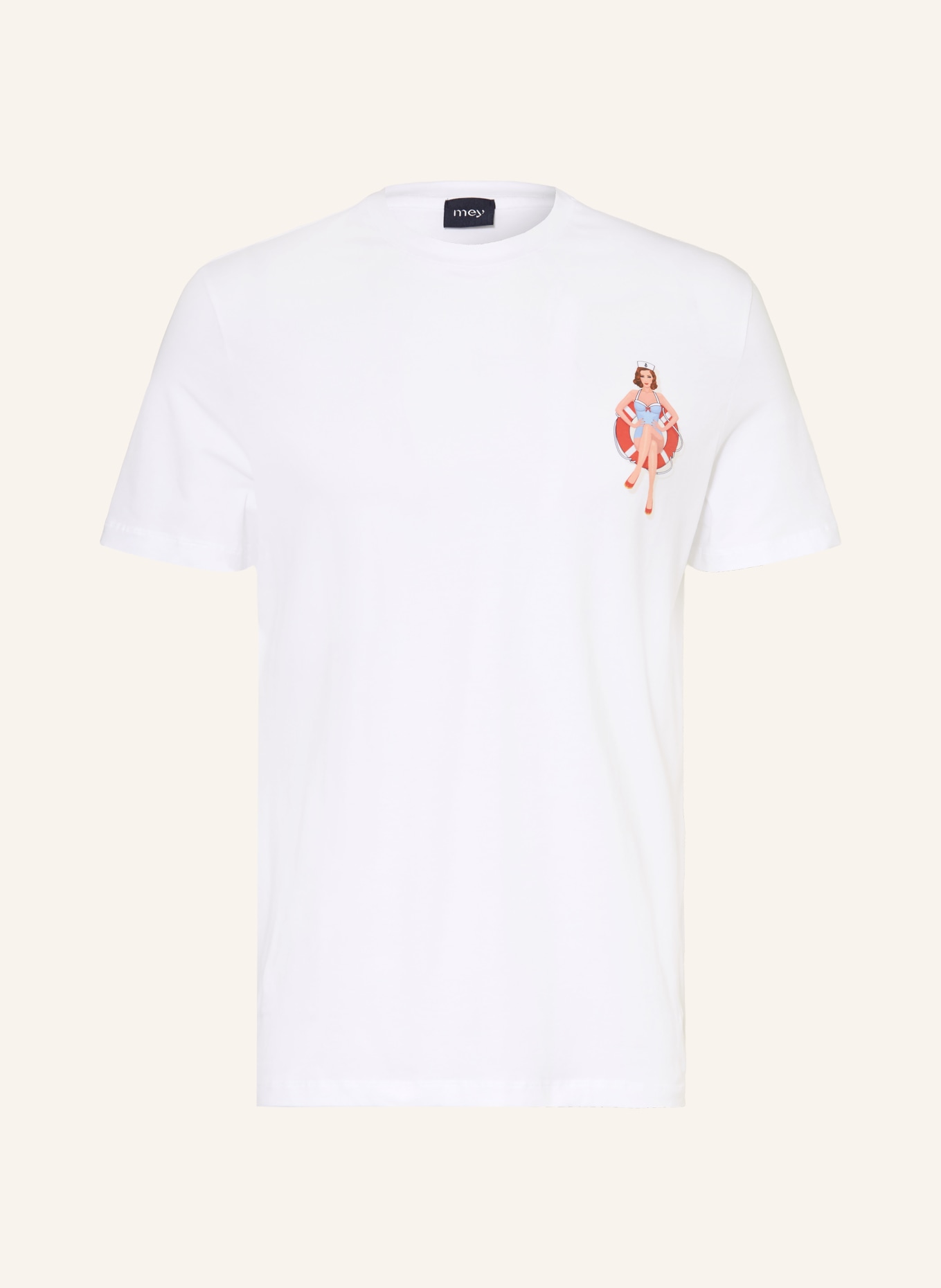 mey WAVE SWING sleep shirt series: WHITE / LIGHT RED / LIGHT BLUE