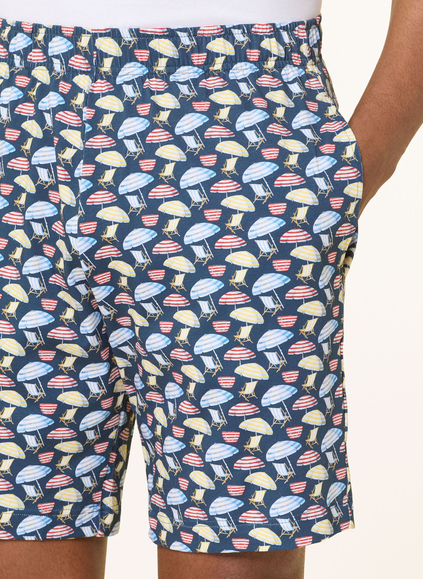 mey slaapshort: BLAUW / ROOD / GEEL