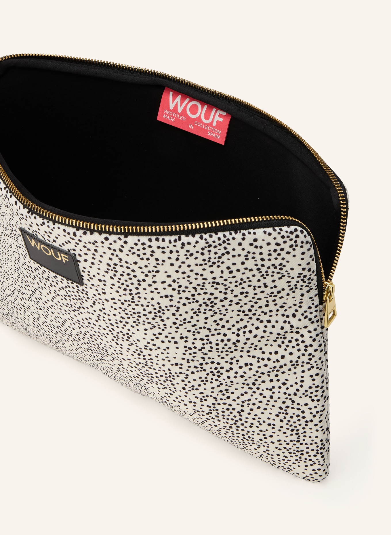 WOUF Laptop-Hülle CUTE: ECRU / GOLD / SCHWARZ