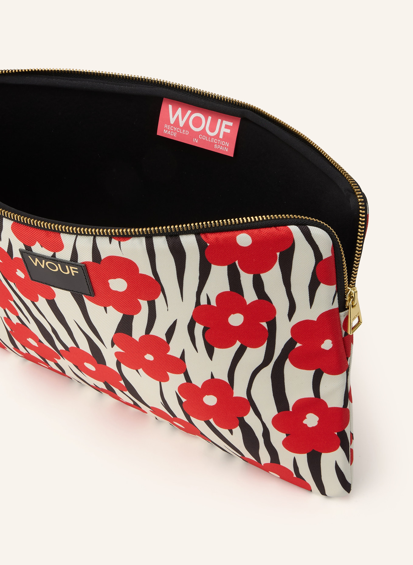 WOUF Laptop-Hülle CUTE: SCHWARZ / GOLD / CREME