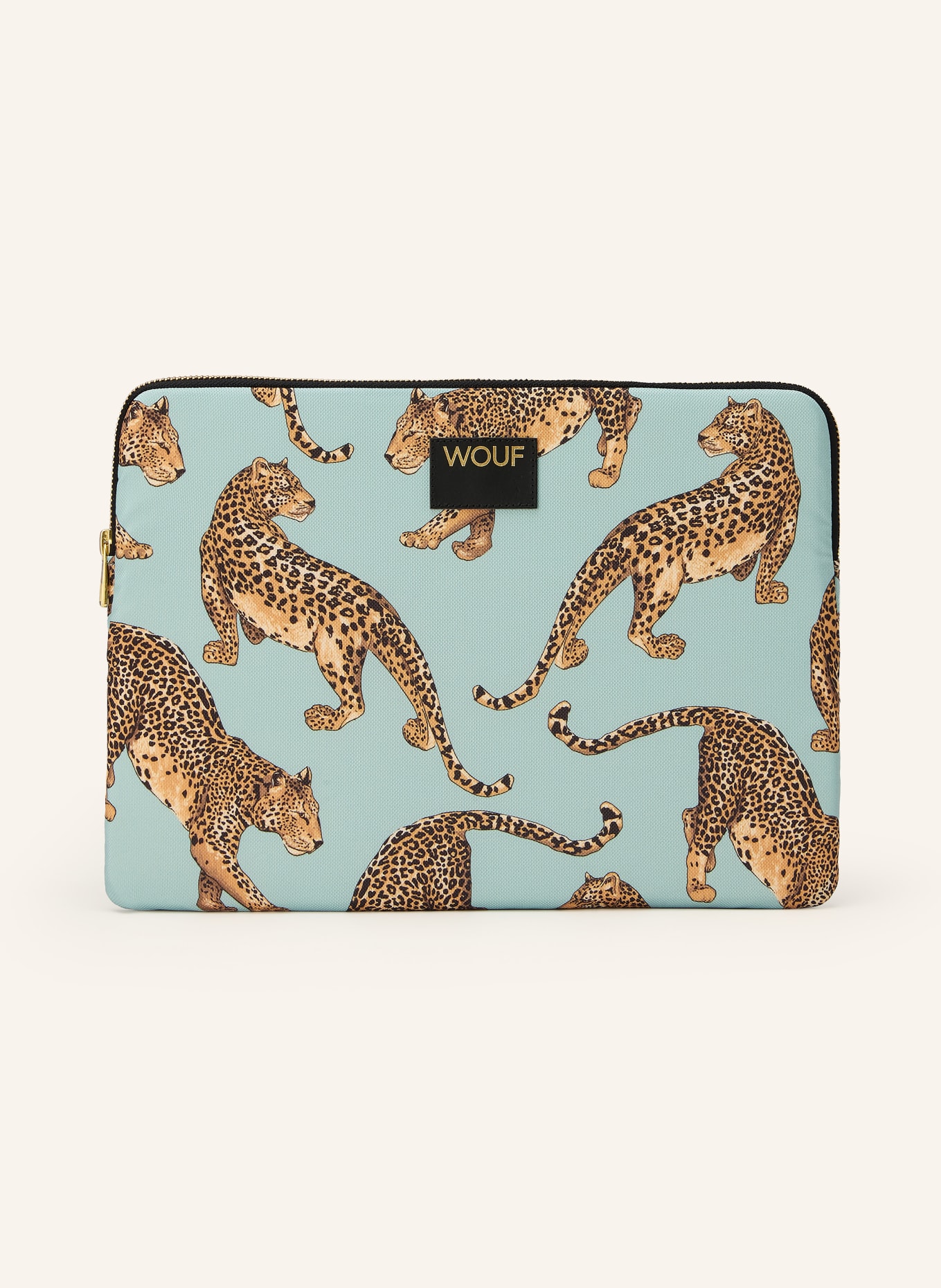 WOUF Pouzdro na notebook ROAR: MÁTOVÁ / ZLATÁ / SVĚTLE HNĚDÁ