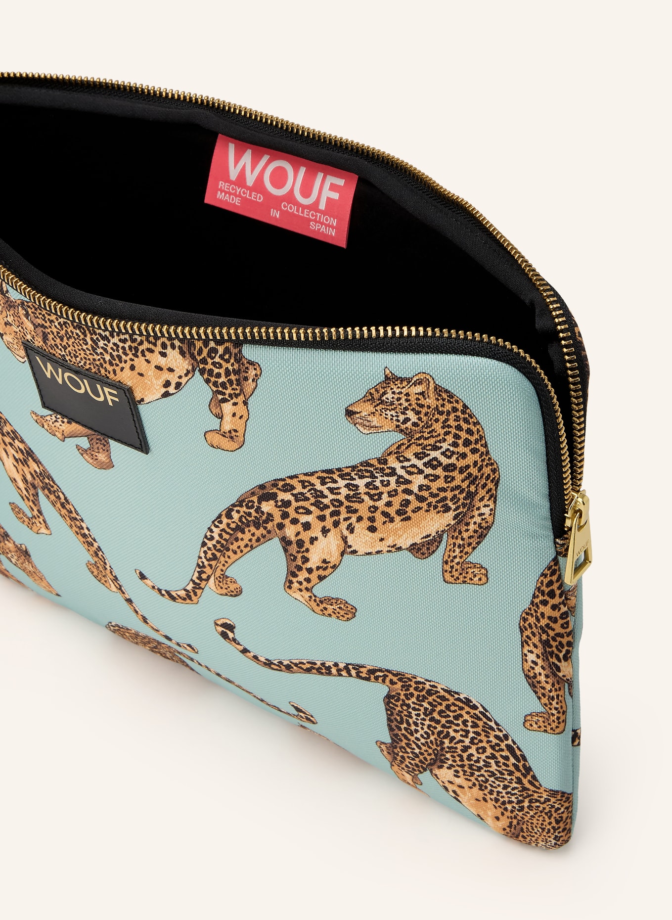 WOUF Pouzdro na notebook ROAR: MÁTOVÁ / ZLATÁ / SVĚTLE HNĚDÁ