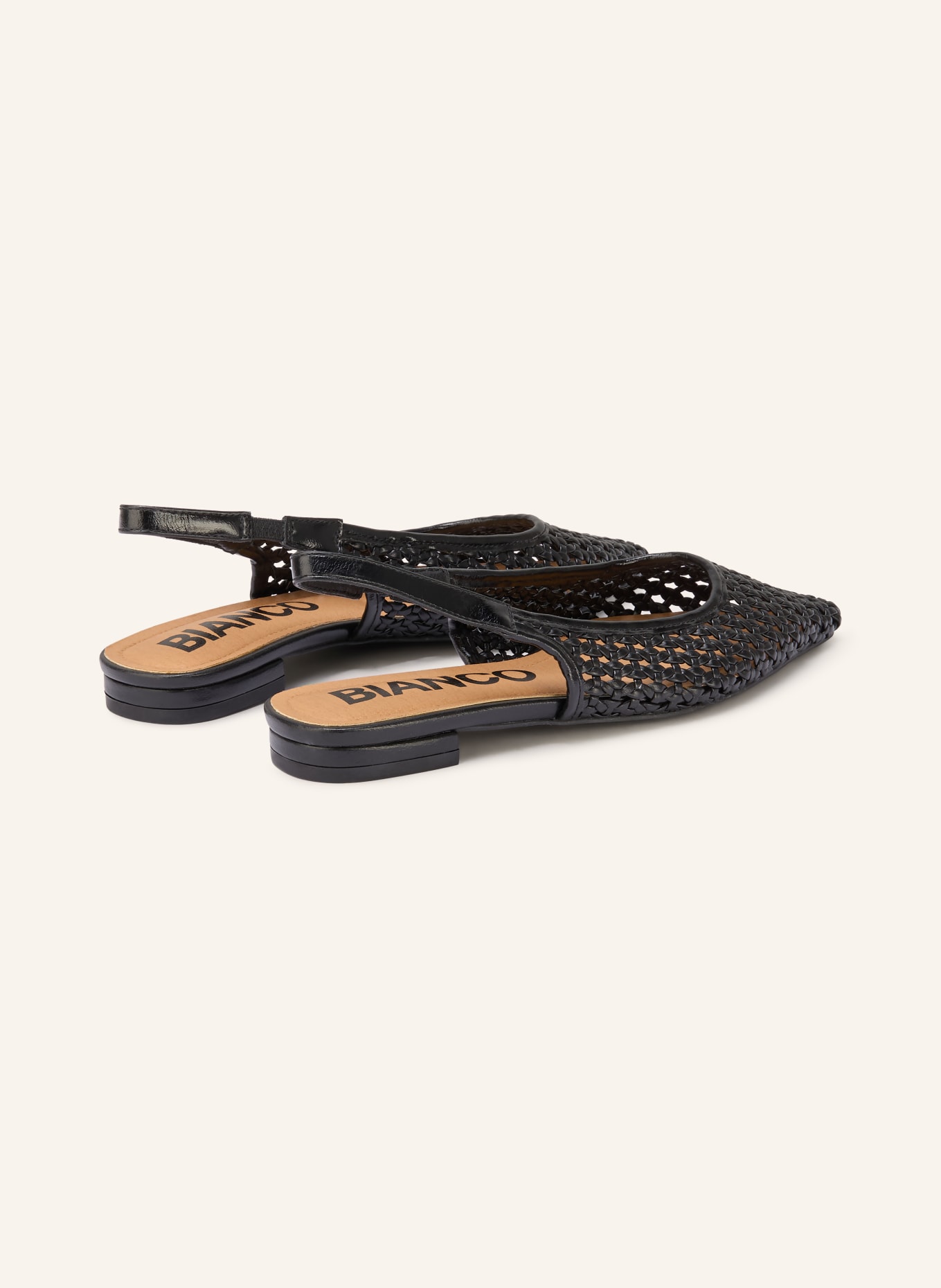 BIANCO BIABARI sling ballerinas: BLACK