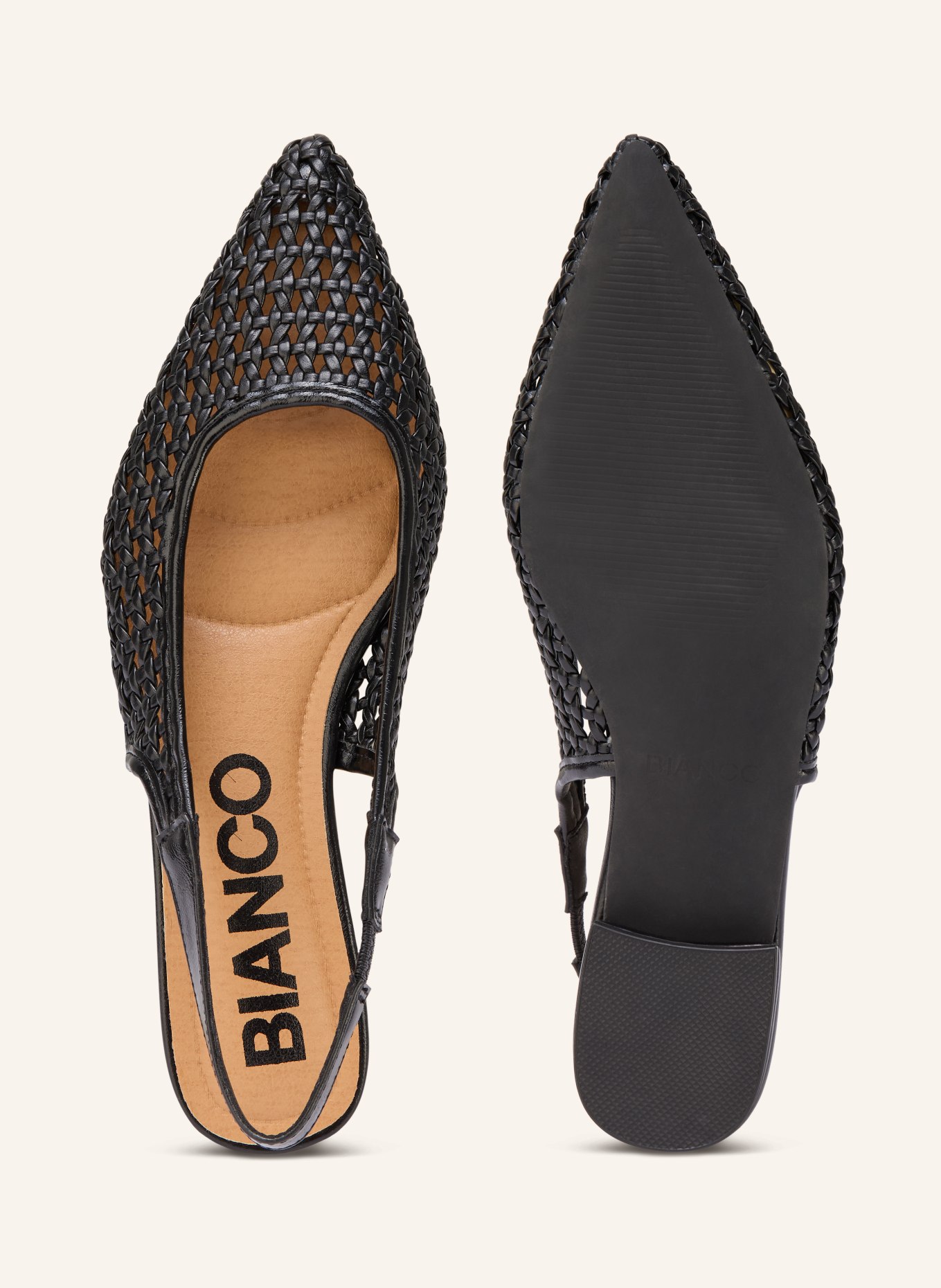 BIANCO BIABARI sling ballerinas: BLACK