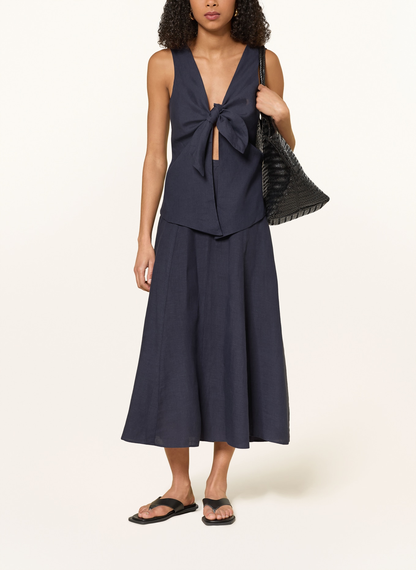 arkitaip POPPY linen skirt: DARK BLUE