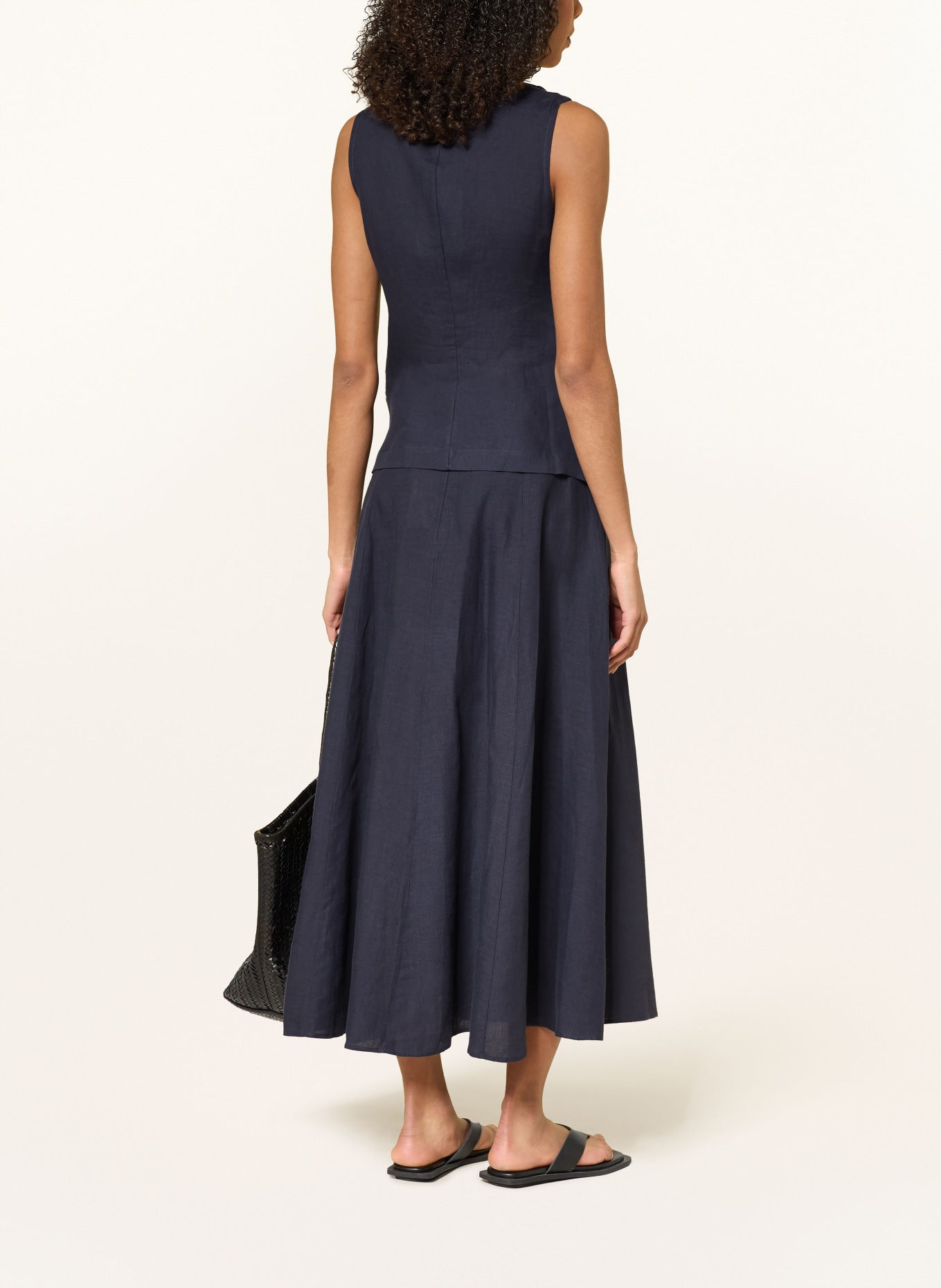 arkitaip POPPY linen skirt: DARK BLUE