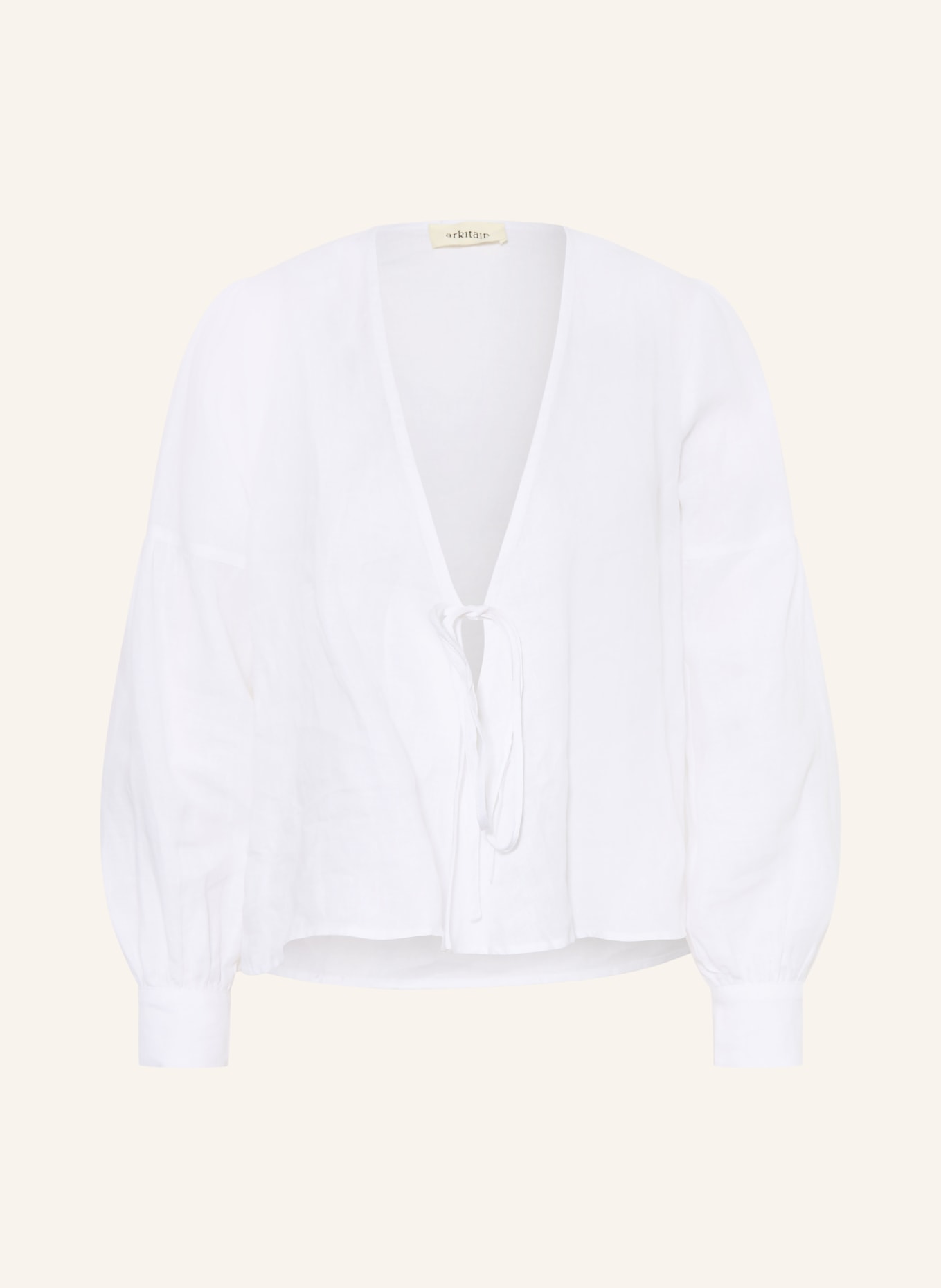 arkitaip Bluzka kopertowa ANNA z lnu: BIAŁY