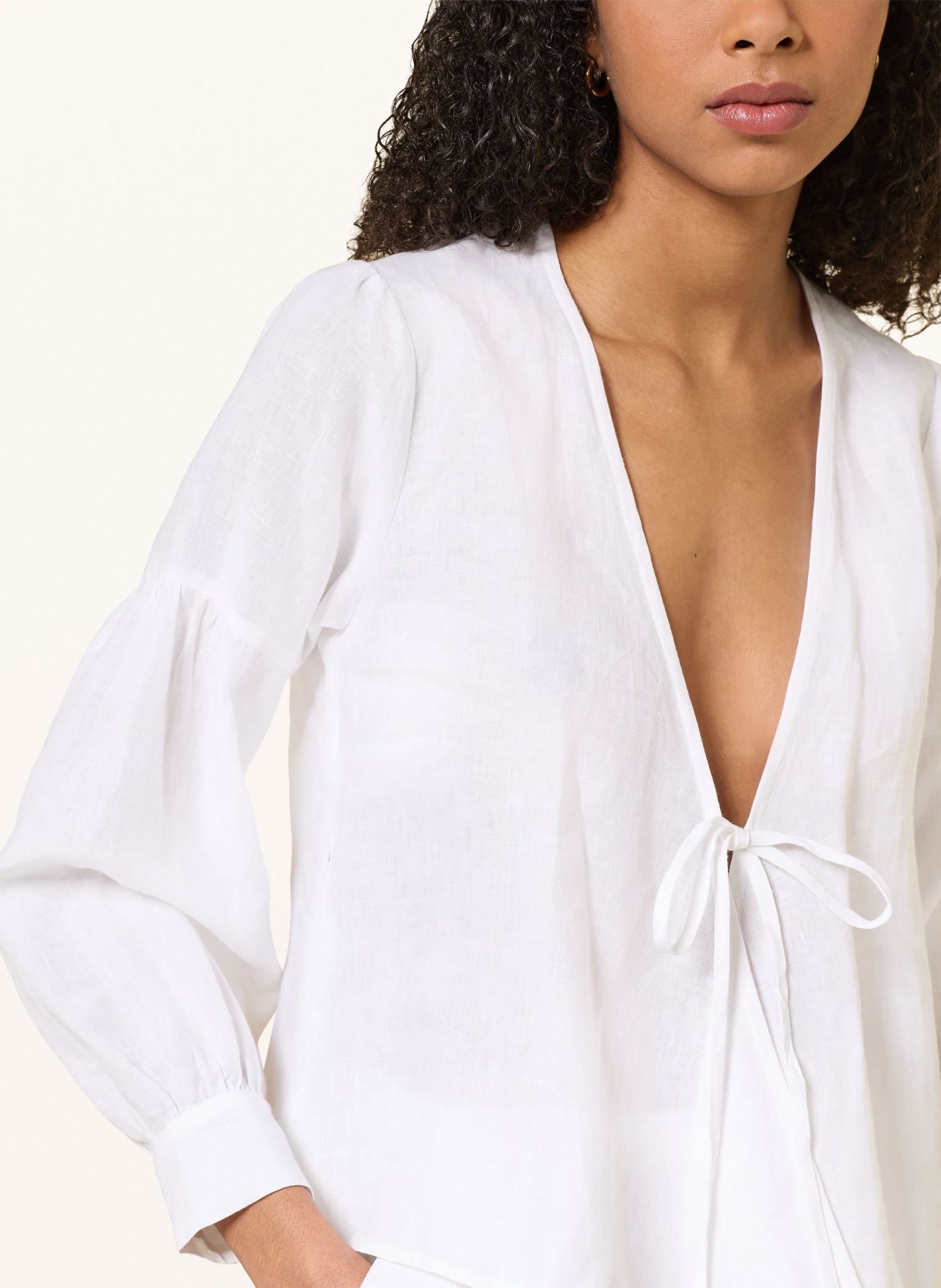 arkitaip Bluzka kopertowa ANNA z lnu: BIAŁY