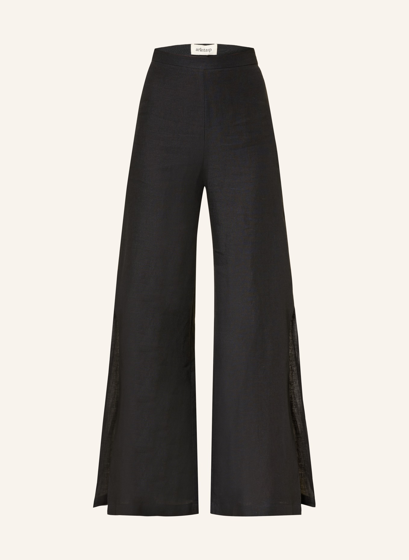 arkitaip LENA linen trousers: BLACK