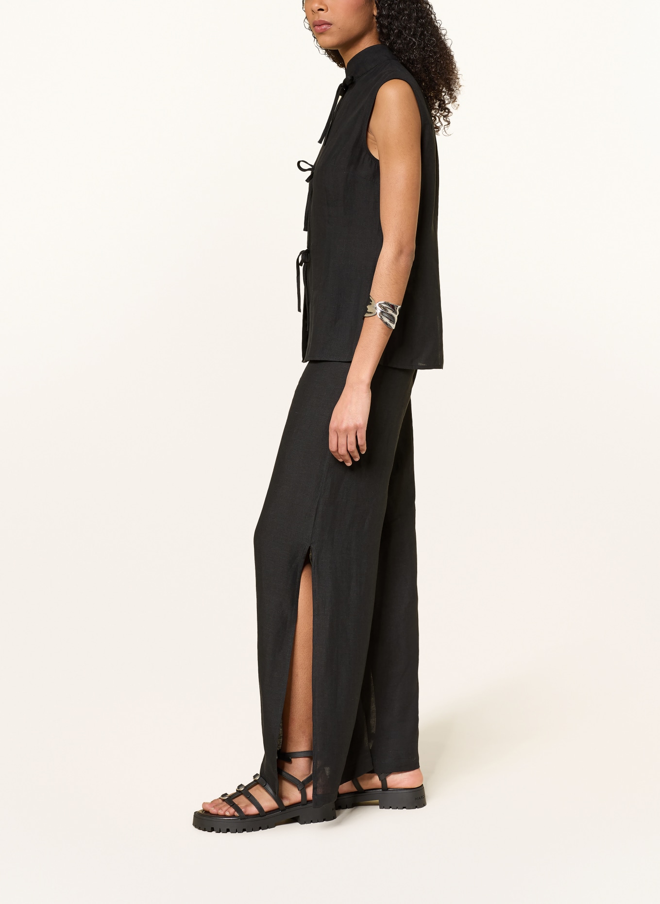arkitaip LENA linen trousers: BLACK