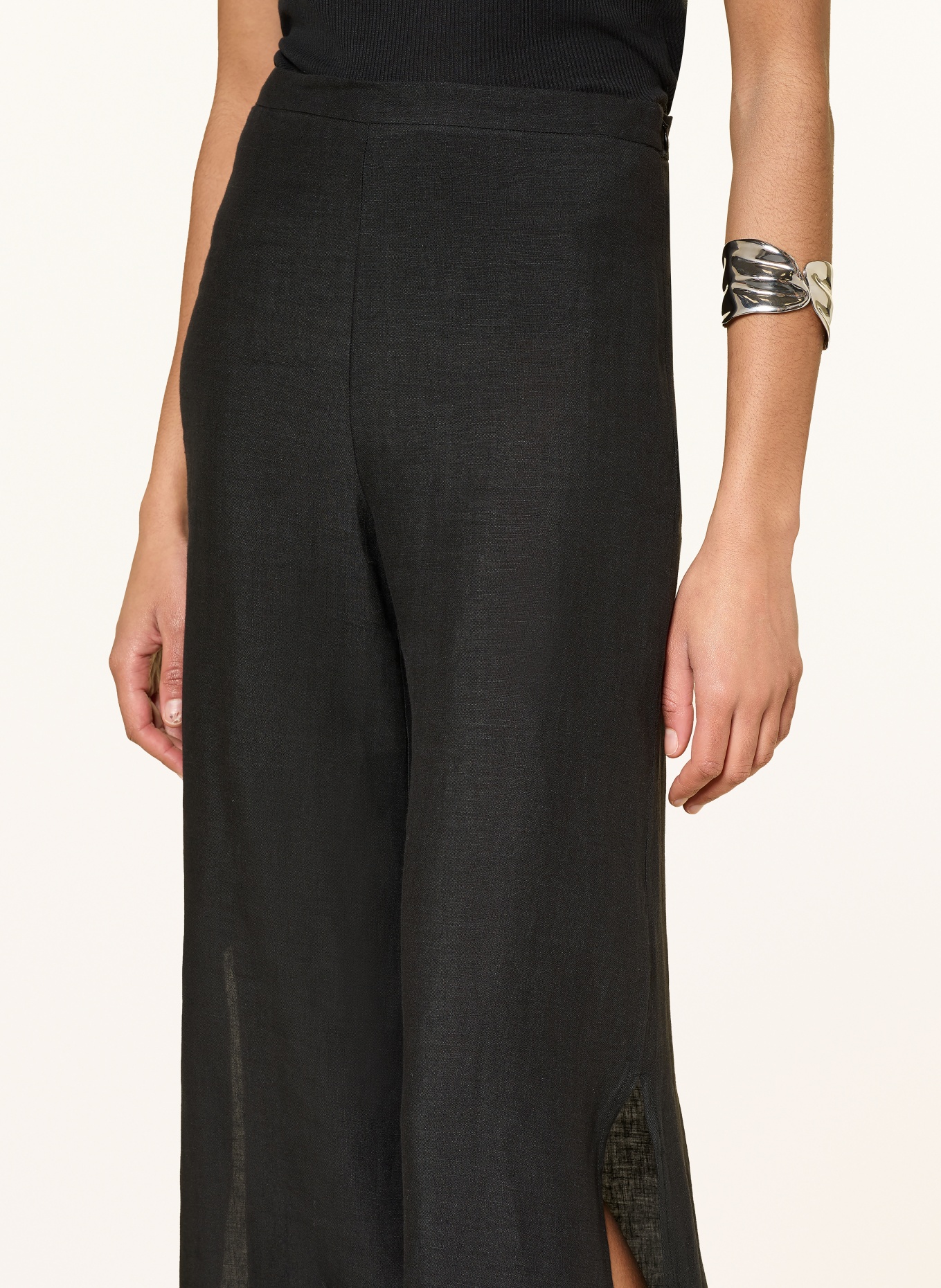 arkitaip LENA linen trousers: BLACK