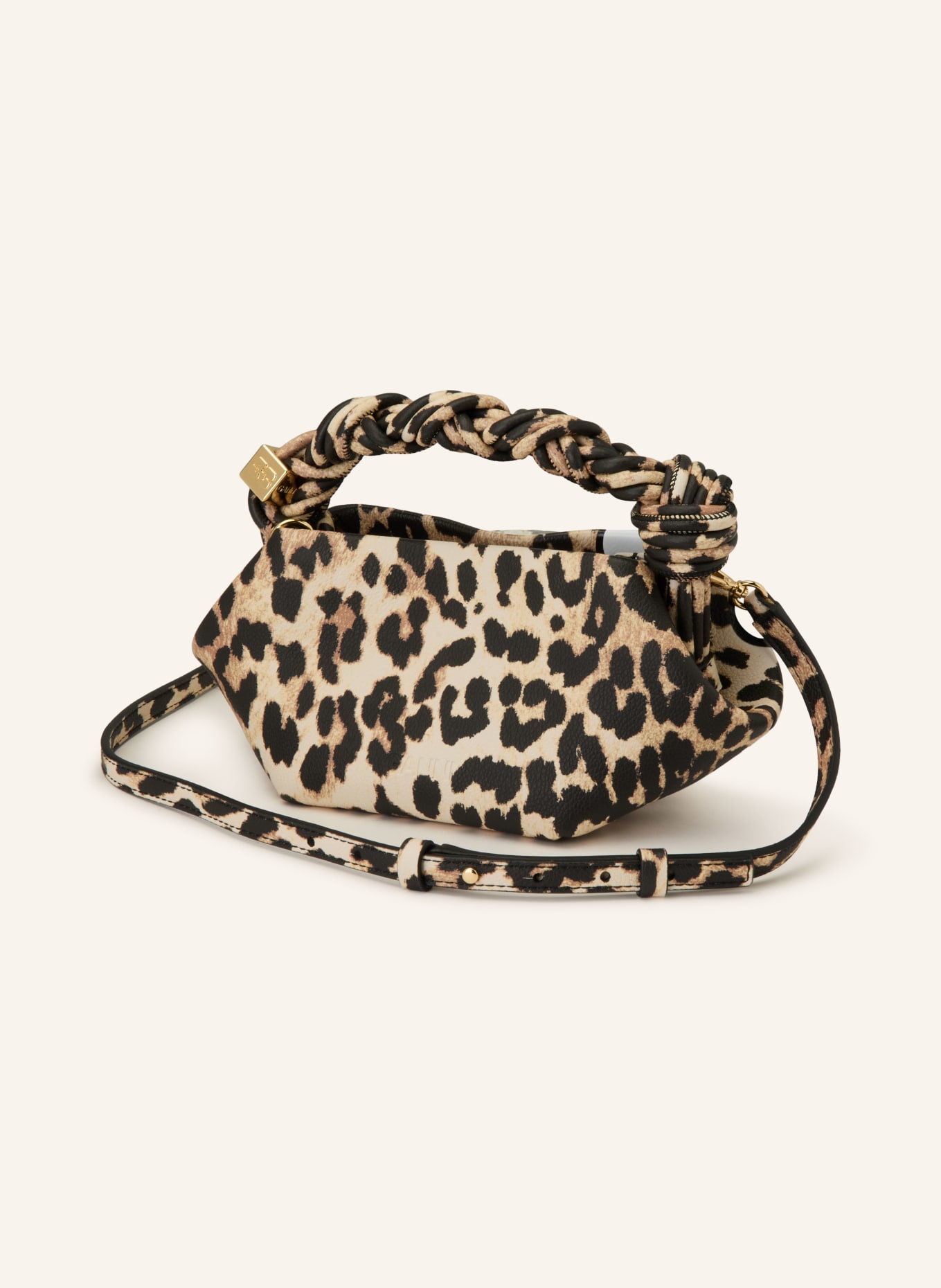 GANNI BOU MINI DAISY handbag: LIGHT BROWN / BLACK