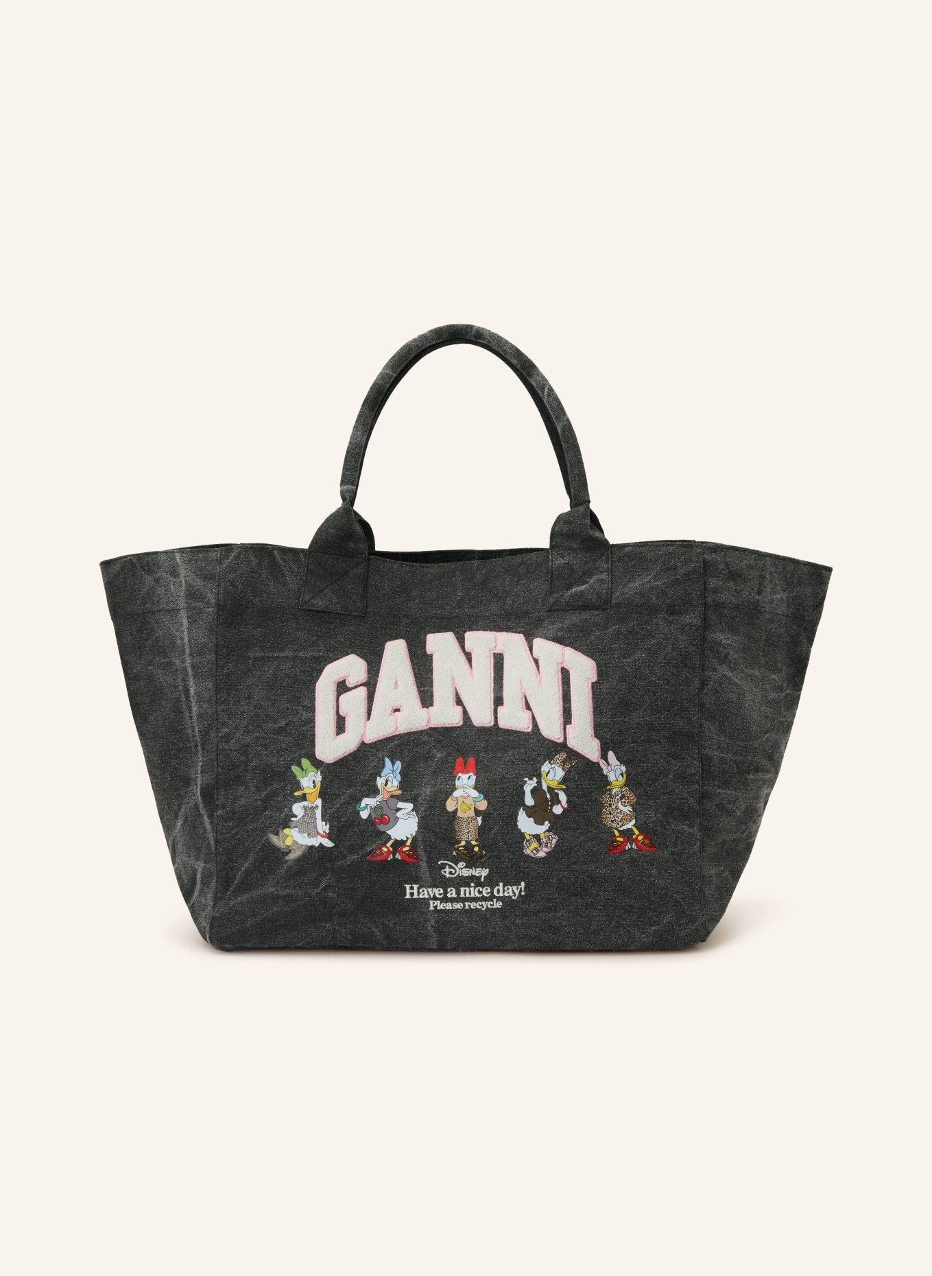 GANNI XXL Shopper: BLACK