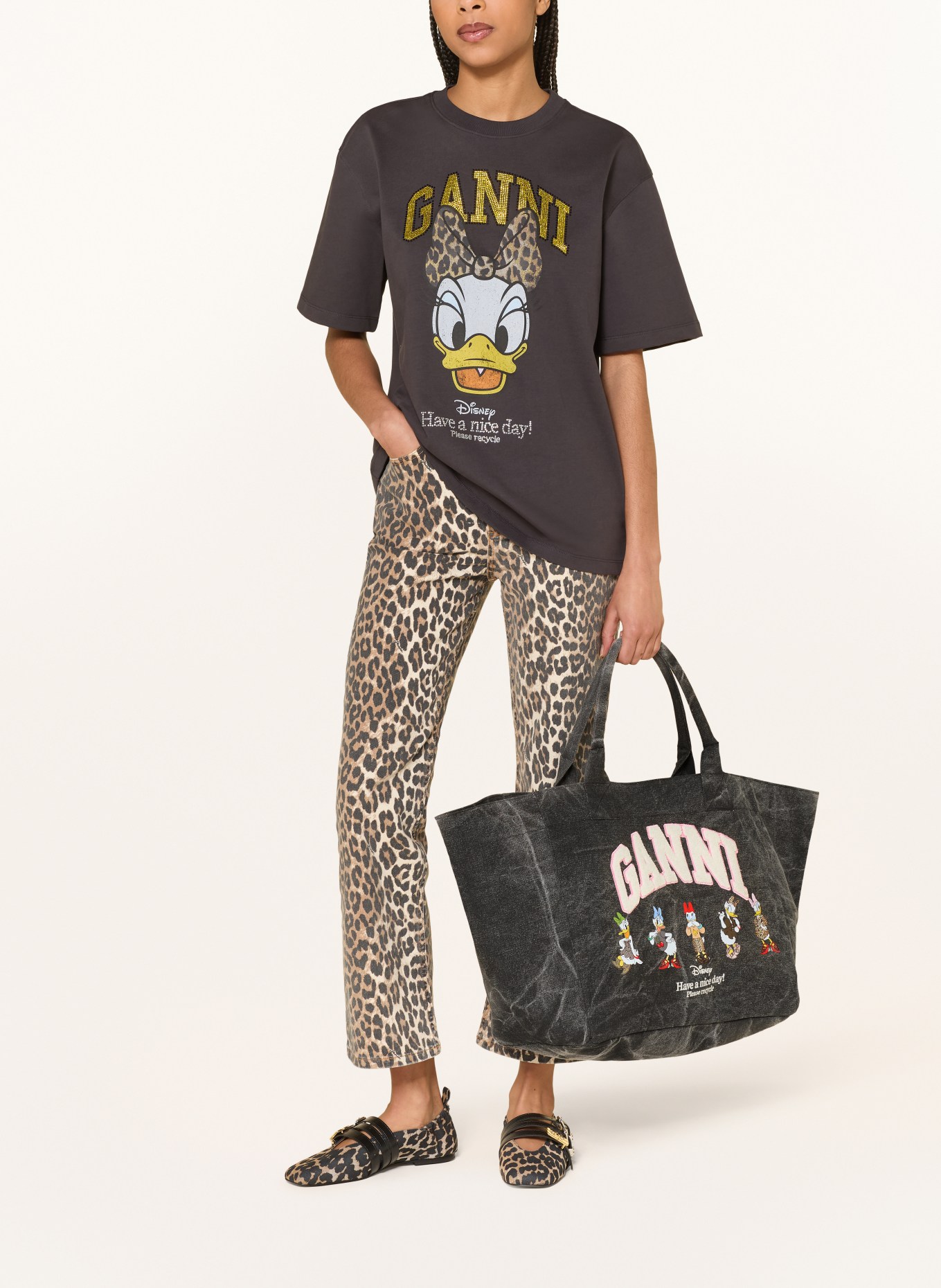 GANNI XXL Shopper: BLACK