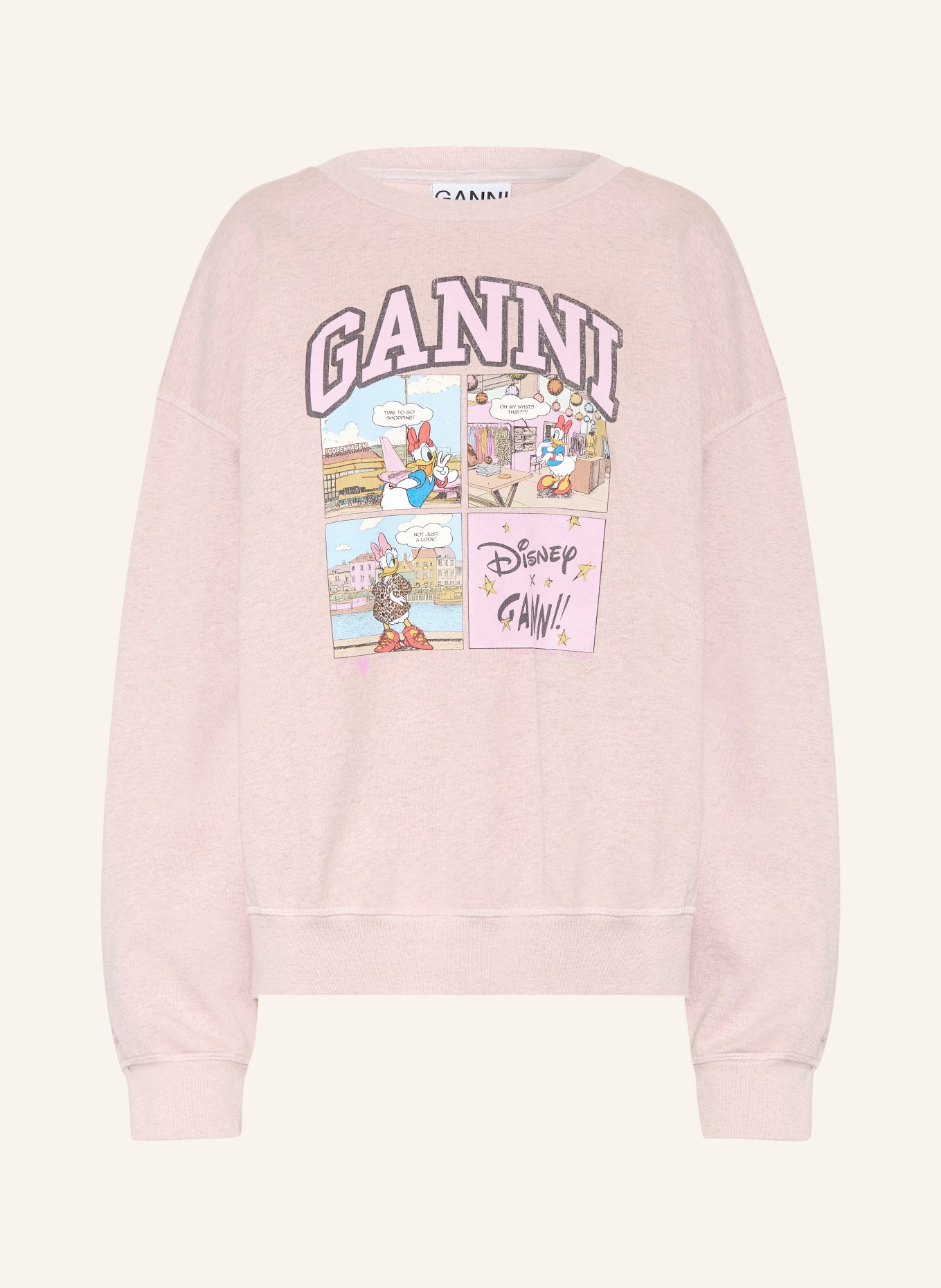 GANNI sweatshirt: VIEUX ROSE / GRIJS / LICHTBLAUW
