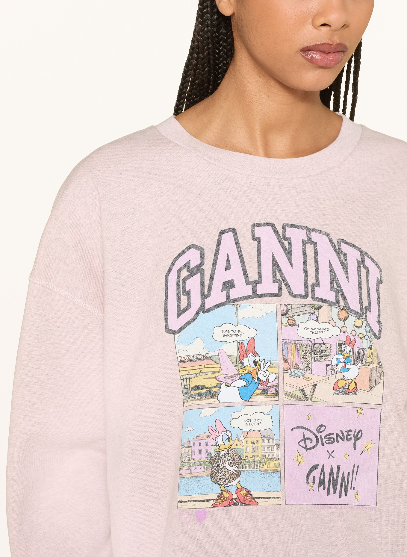 GANNI sweatshirt: VIEUX ROSE / GRIJS / LICHTBLAUW