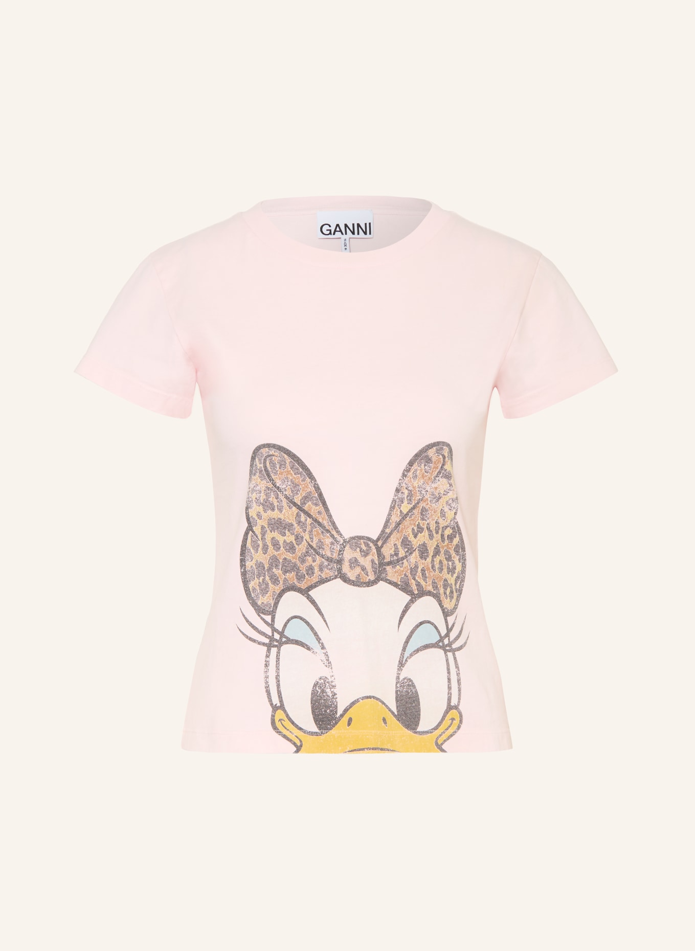 GANNI T-shirt: LIGHT PINK