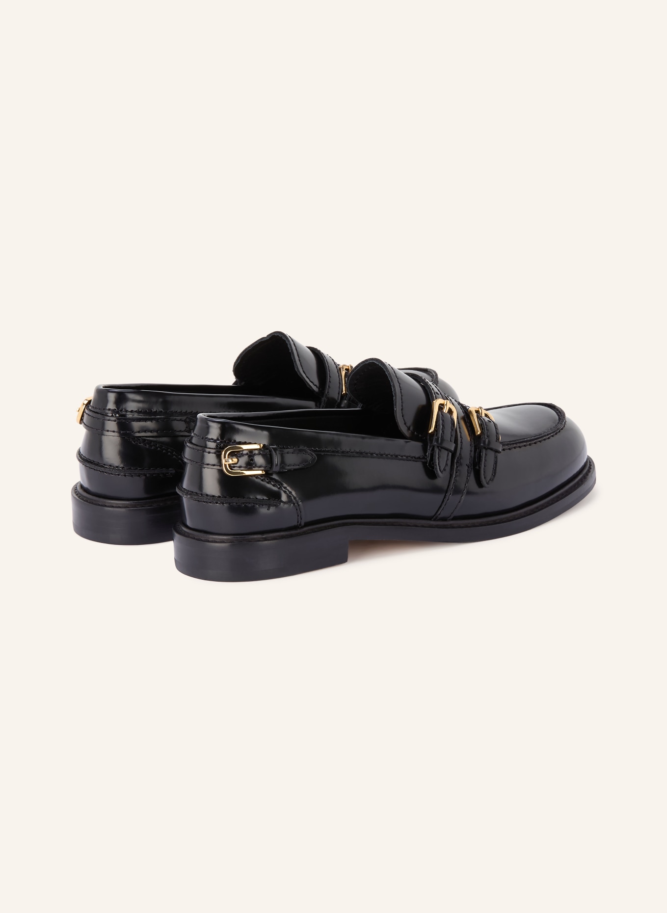 SANDRO Loafer: SCHWARZ / GOLD