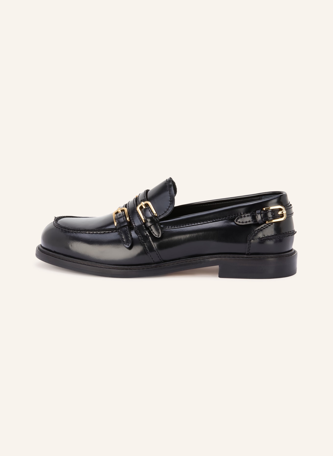 SANDRO Loafer: SCHWARZ / GOLD