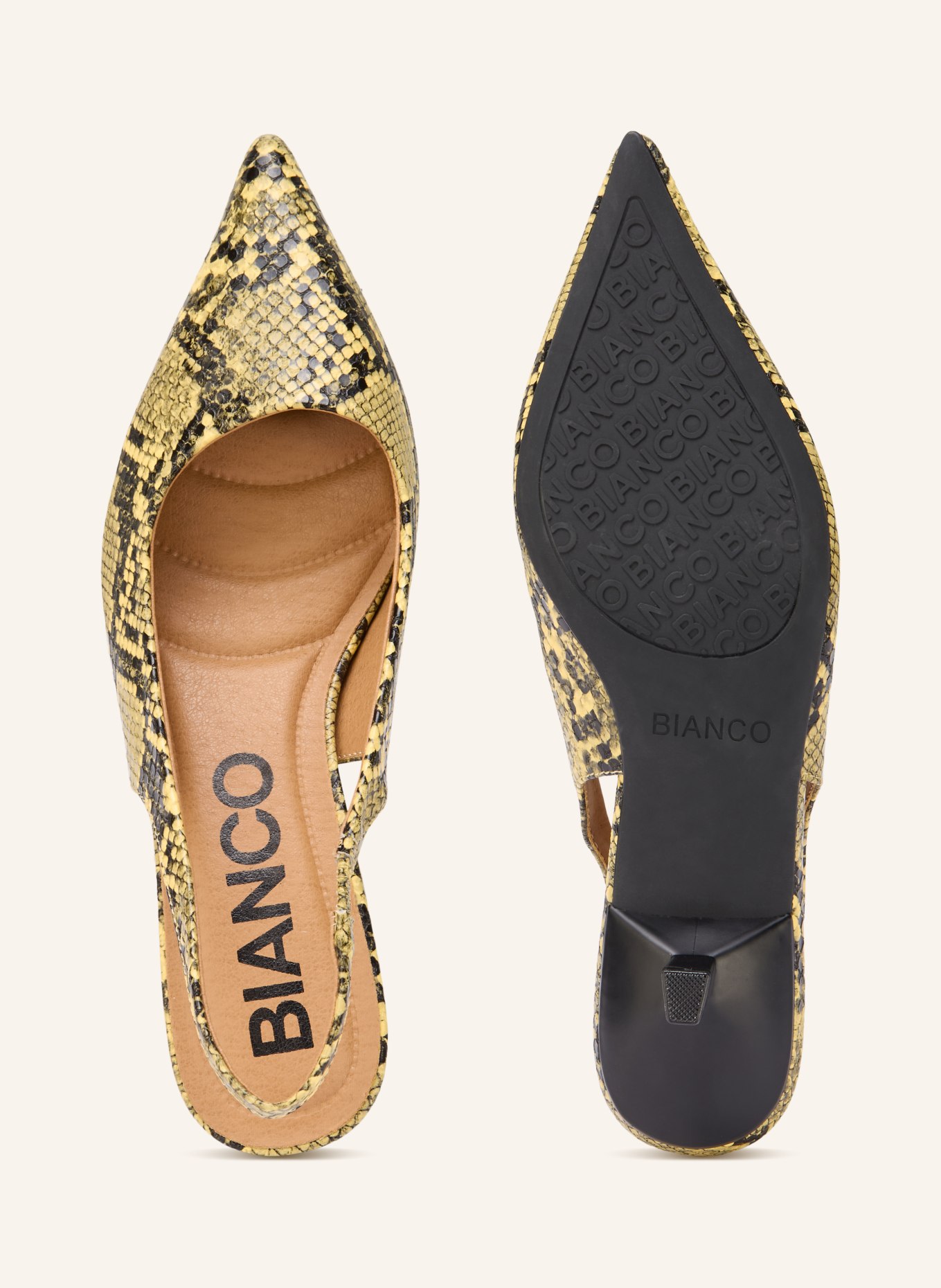 BIANCO Slingpumps BIAKRISTIN: GELB / SCHWARZ