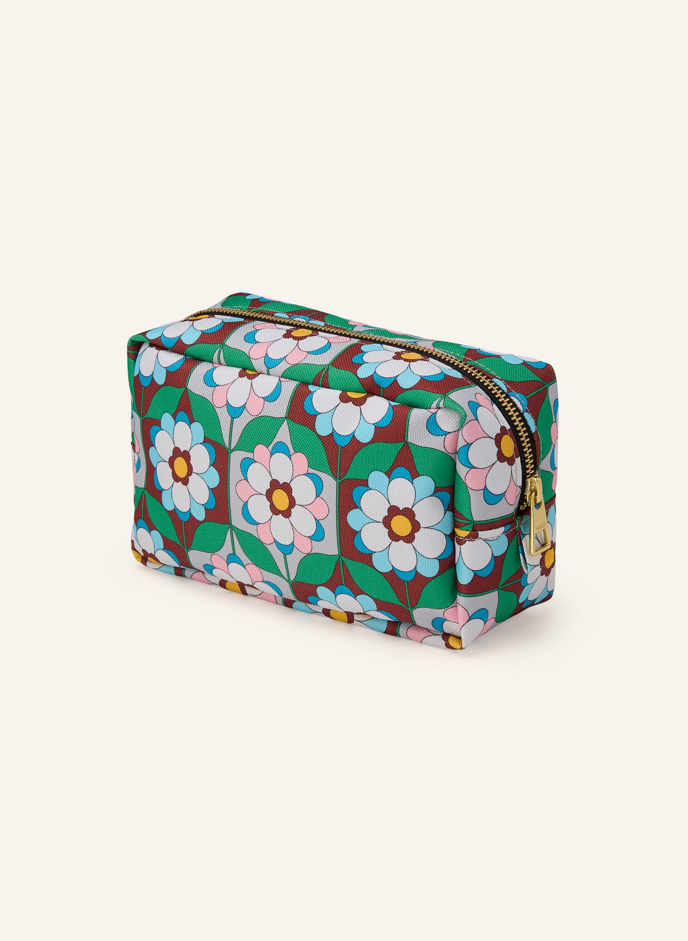 WOUF KALEIDO cosmetic bag: GREEN / GOLD / WHITE