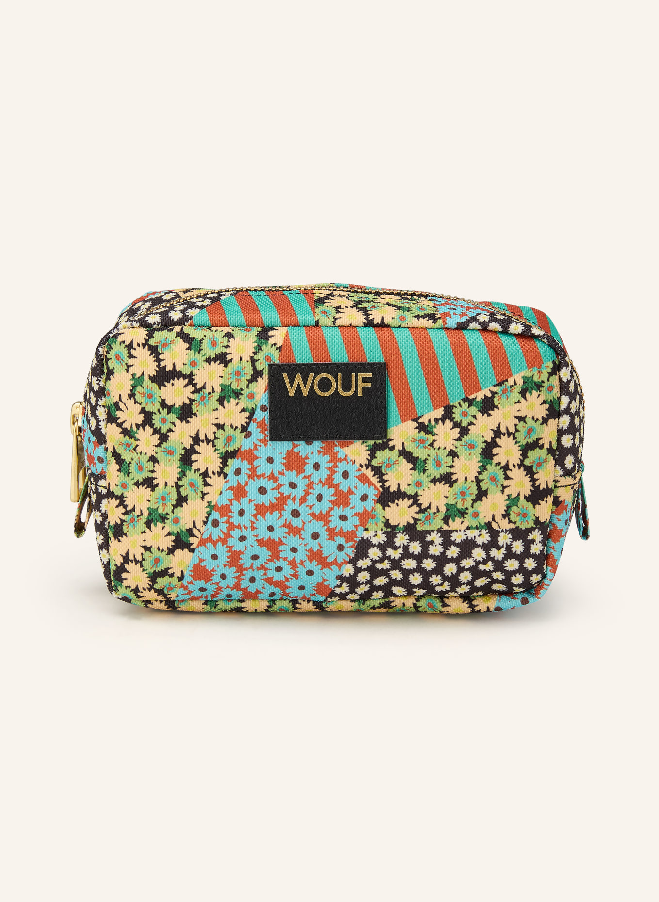 WOUF Kosmetiktasche BOHEMIA: GRÜN / GOLD / GELB