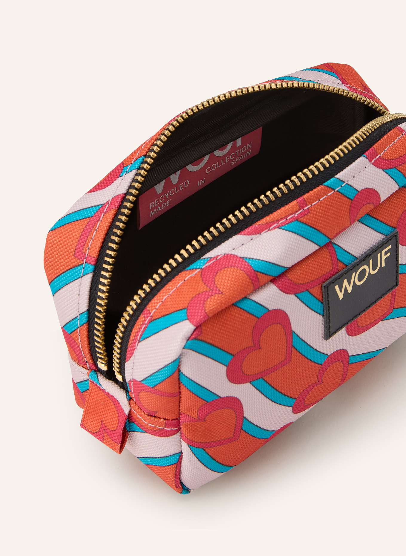 WOUF Kosmetiktasche HEARTBEAT: ORANGE / GOLD / BLAU