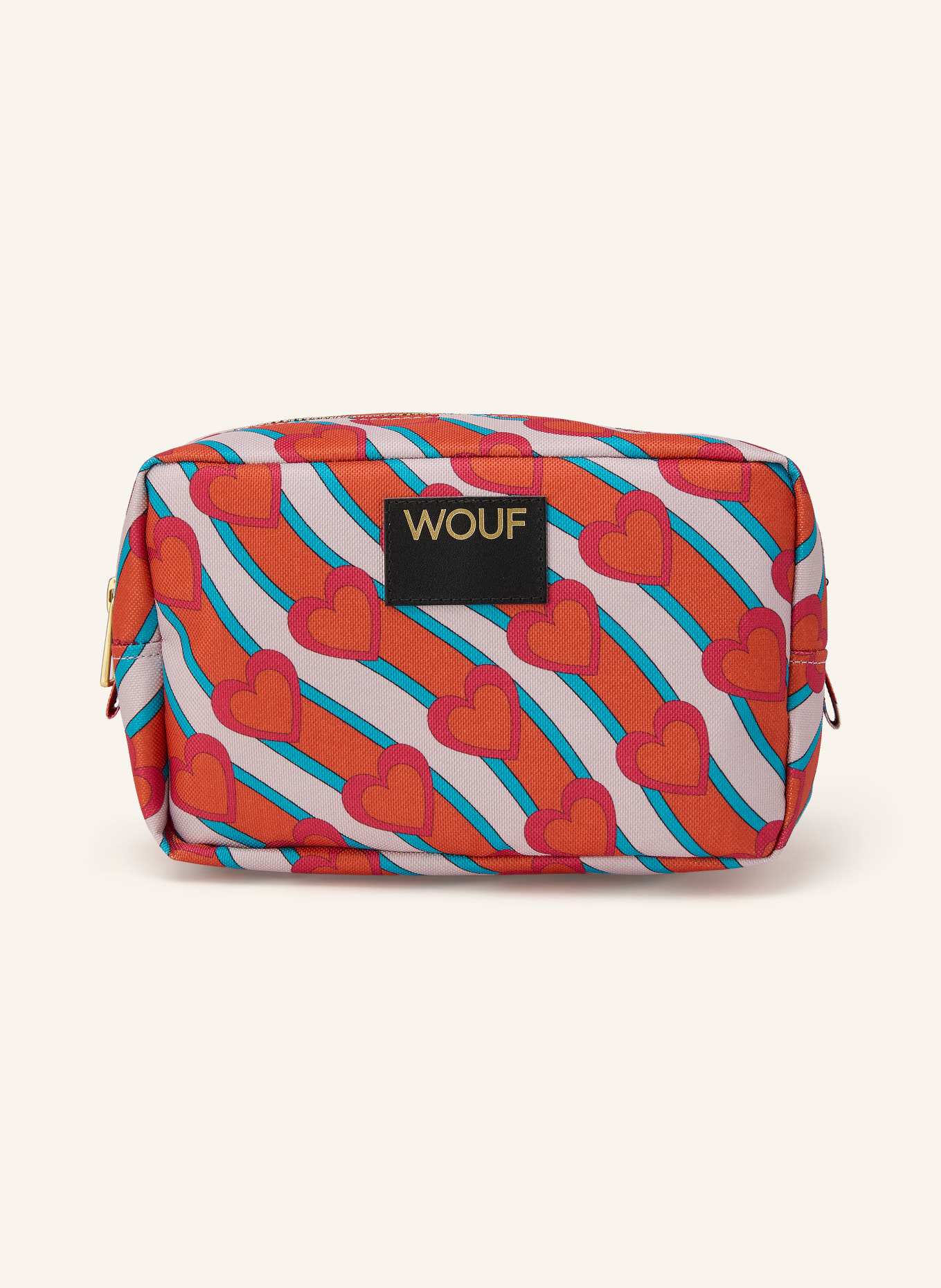 WOUF HEARTBEAT cosmetic bag: ORANGE / GOLD / BLUE