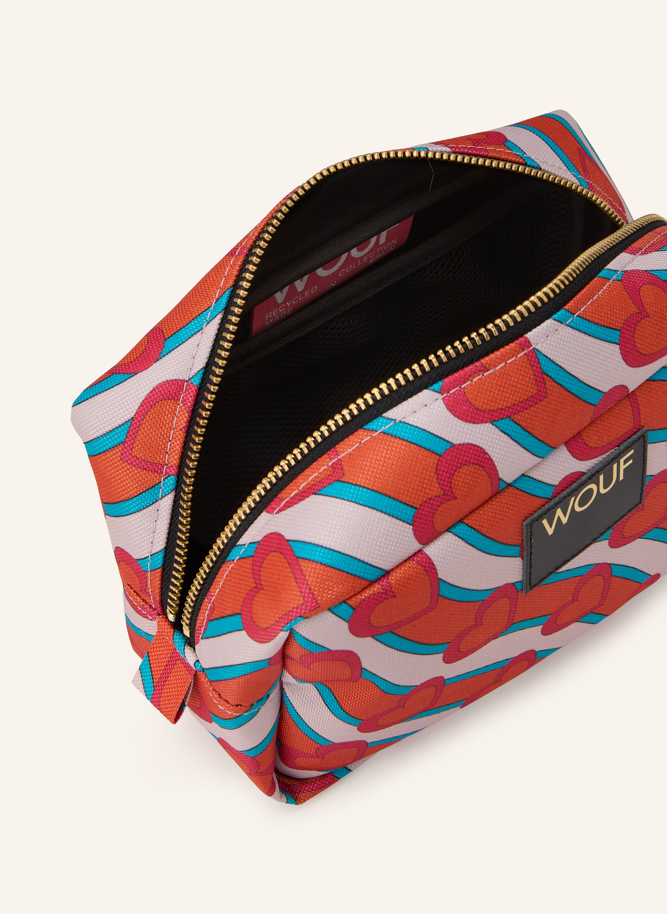 WOUF HEARTBEAT cosmetic bag: ORANGE / GOLD / BLUE